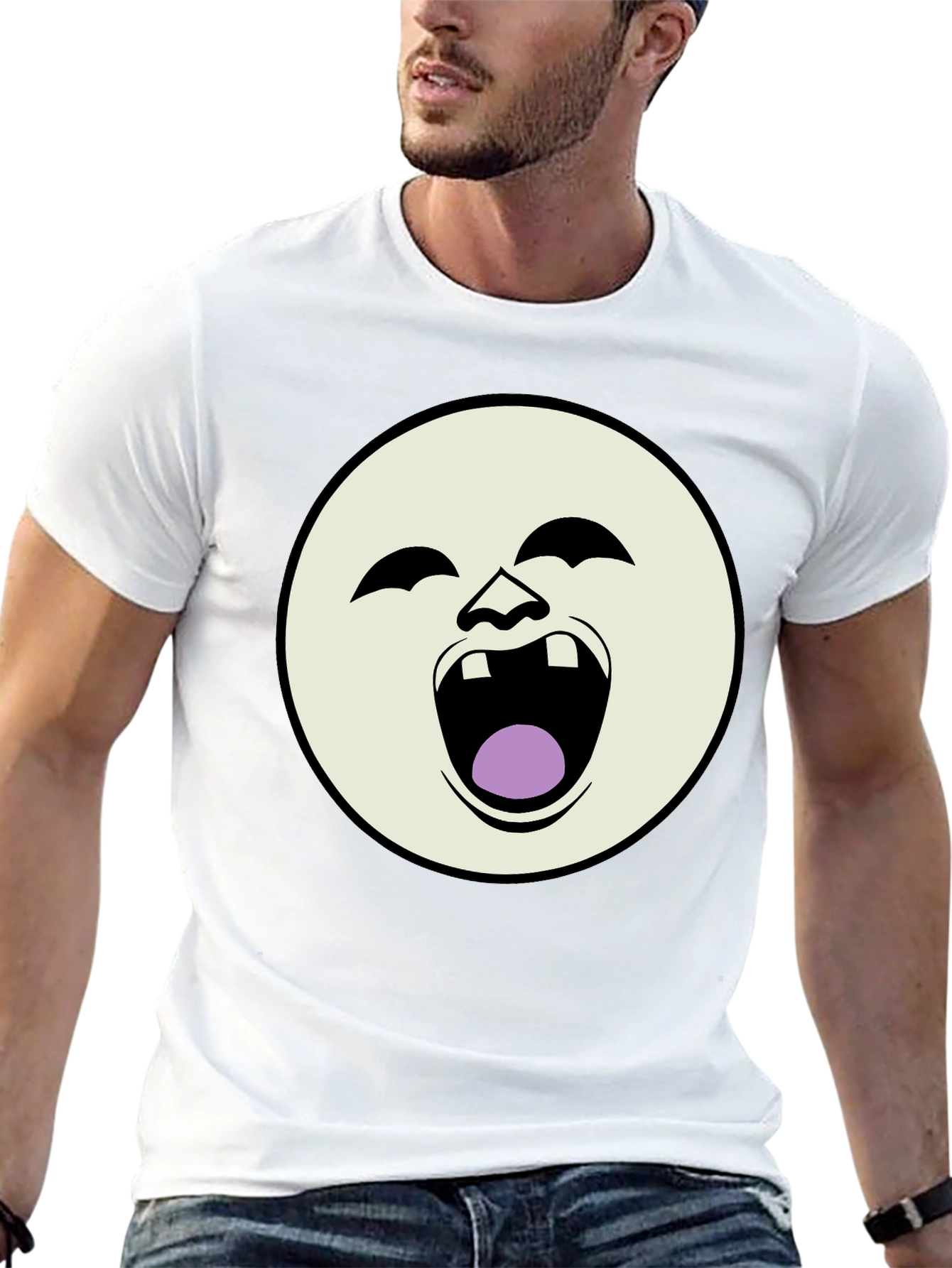 Black Laughing Face Graphic Black T-Shirt view 13