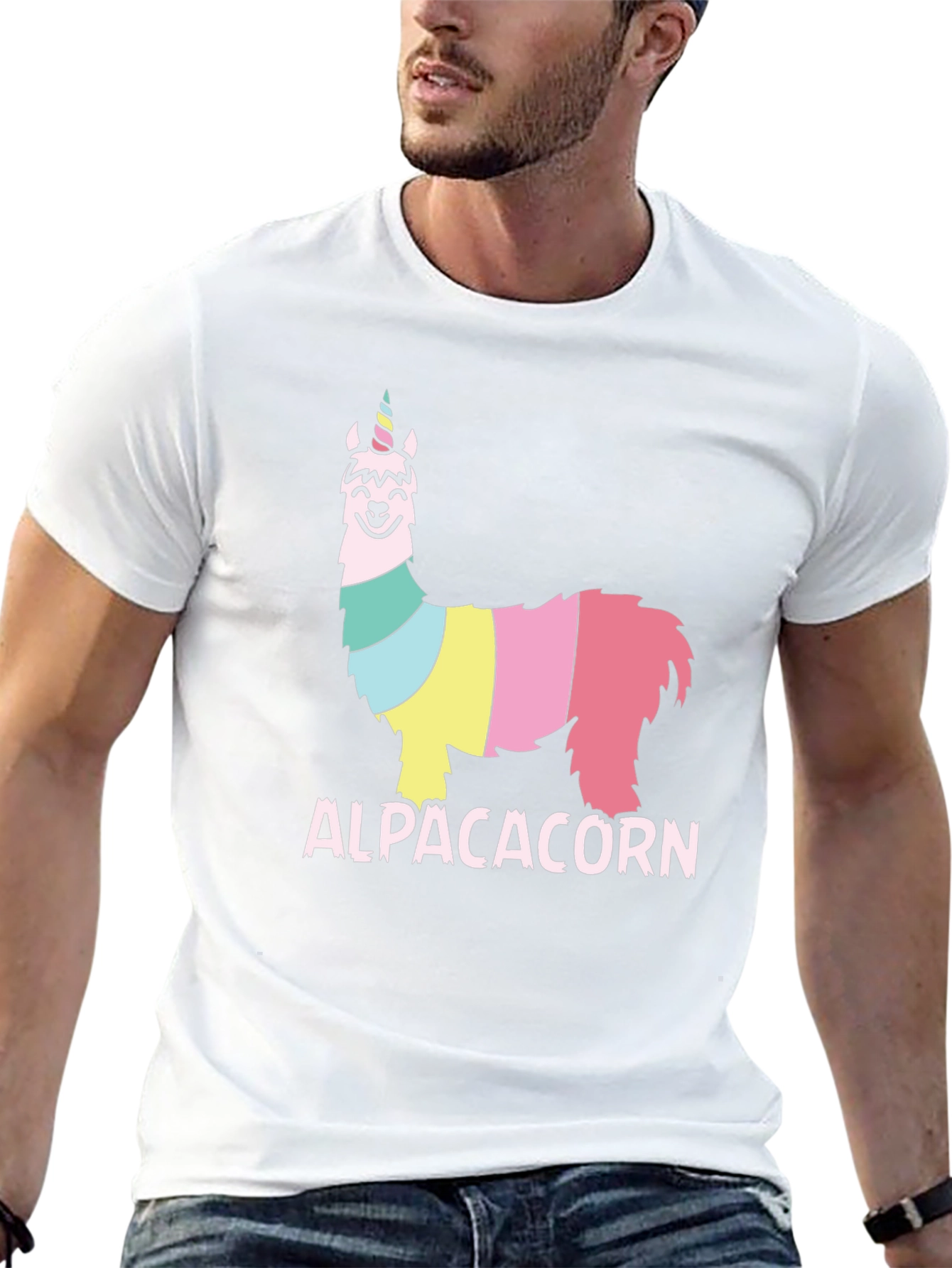 Black Alpacacorn T-Shirt - Fun, Colorful Alpaca Unicorn Design view 13