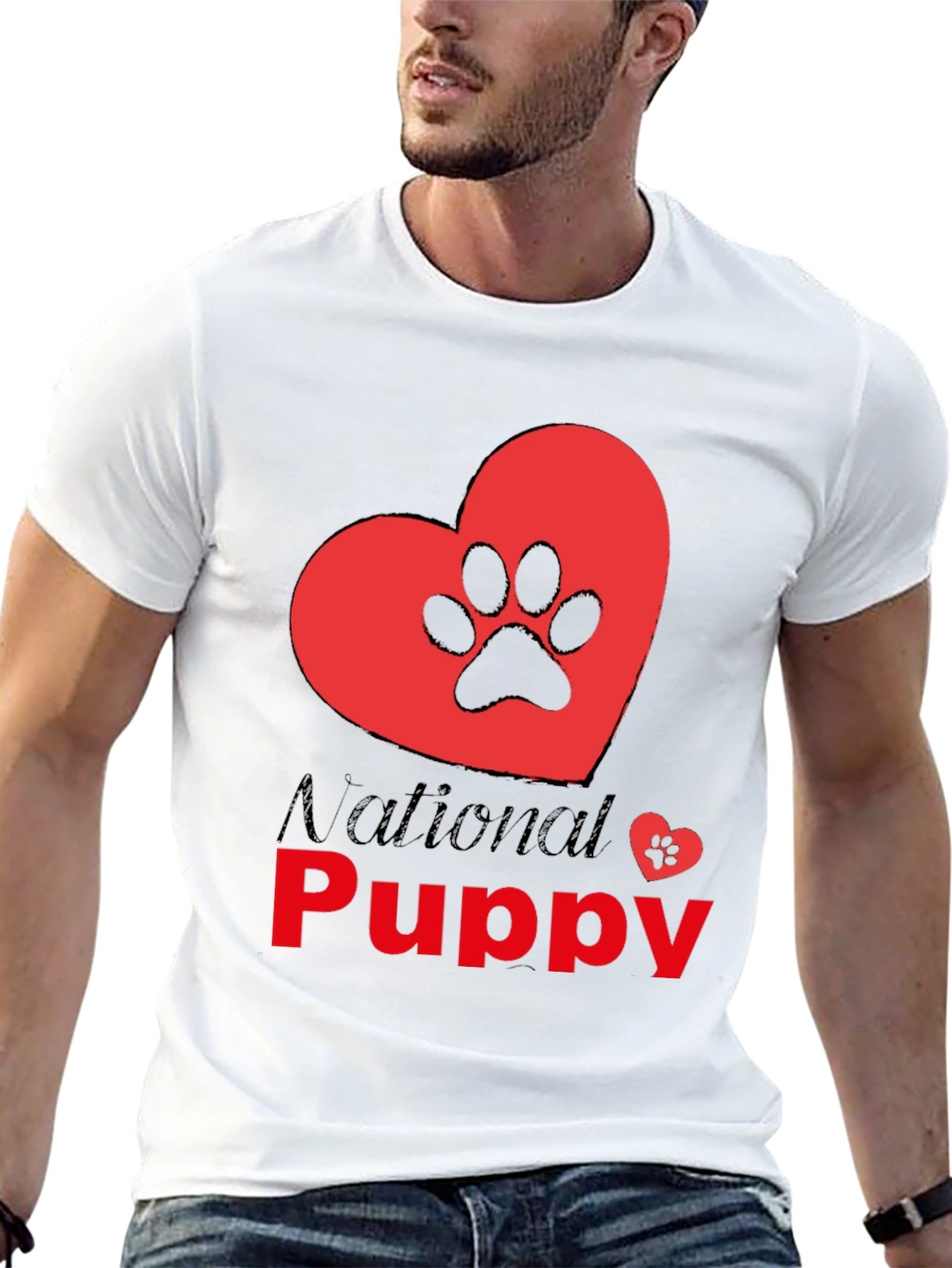 Black National Puppy Day T-Shirt, Dog Lover Tee view 13