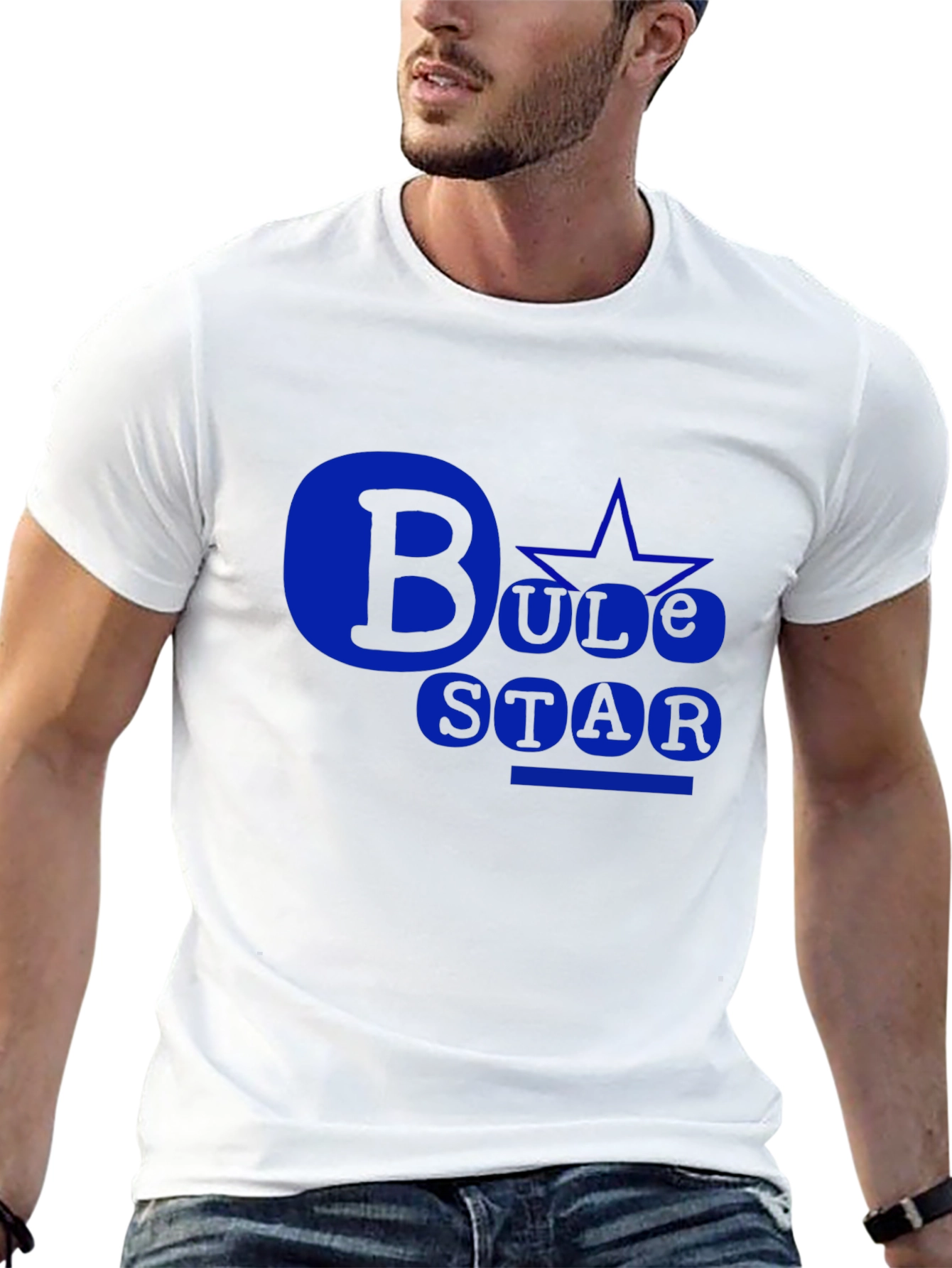 Black Bule Star Black T-Shirt: Bold Design view 13