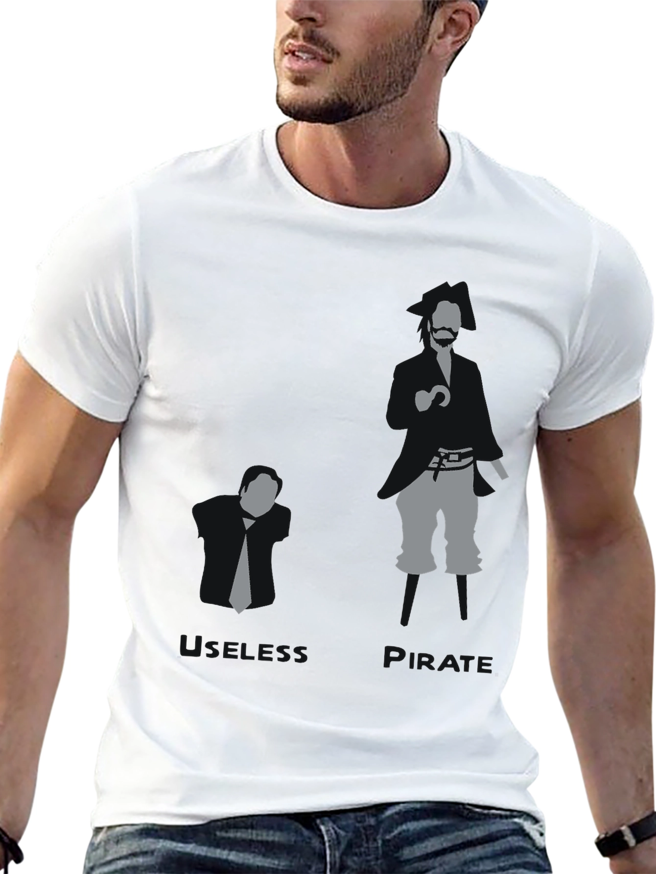 Black Business vs. Pirate Graphic T-Shirt view 13