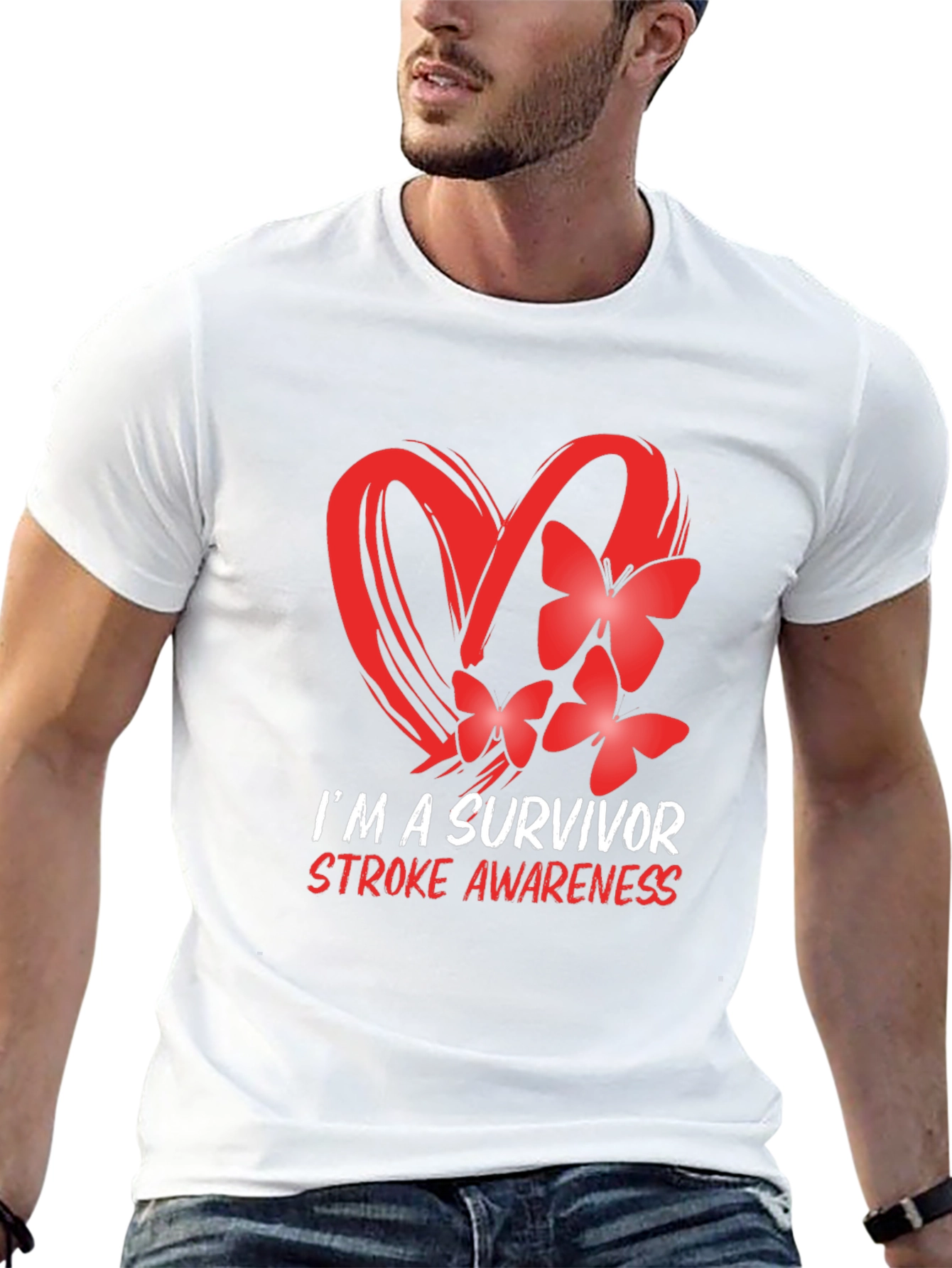 Black Stroke Awareness Survivor T-Shirt view 13