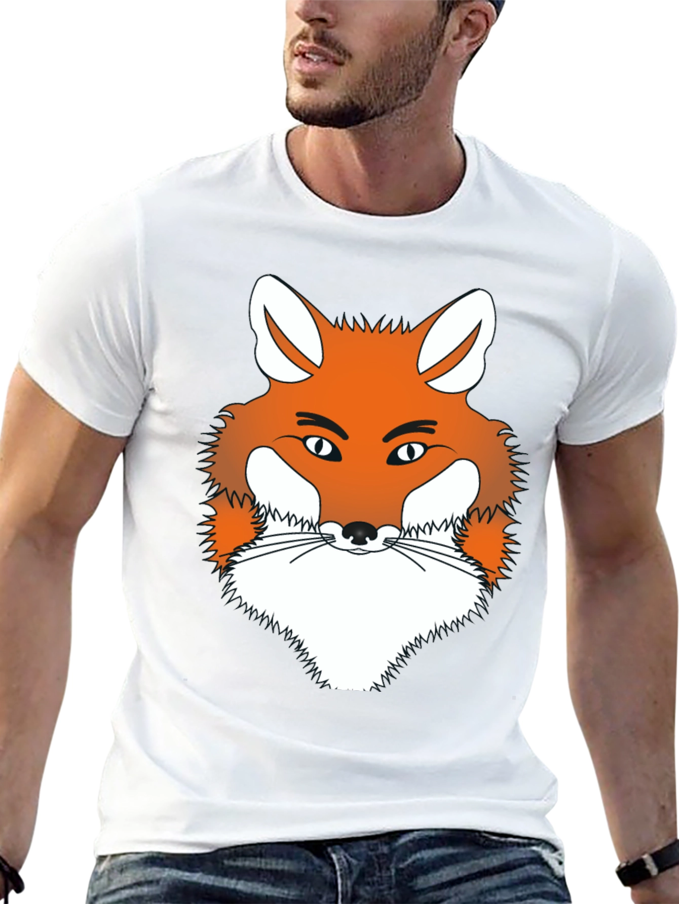 Fox Graphic Tee - Men's Black Crew Neck T-Shirt - 13