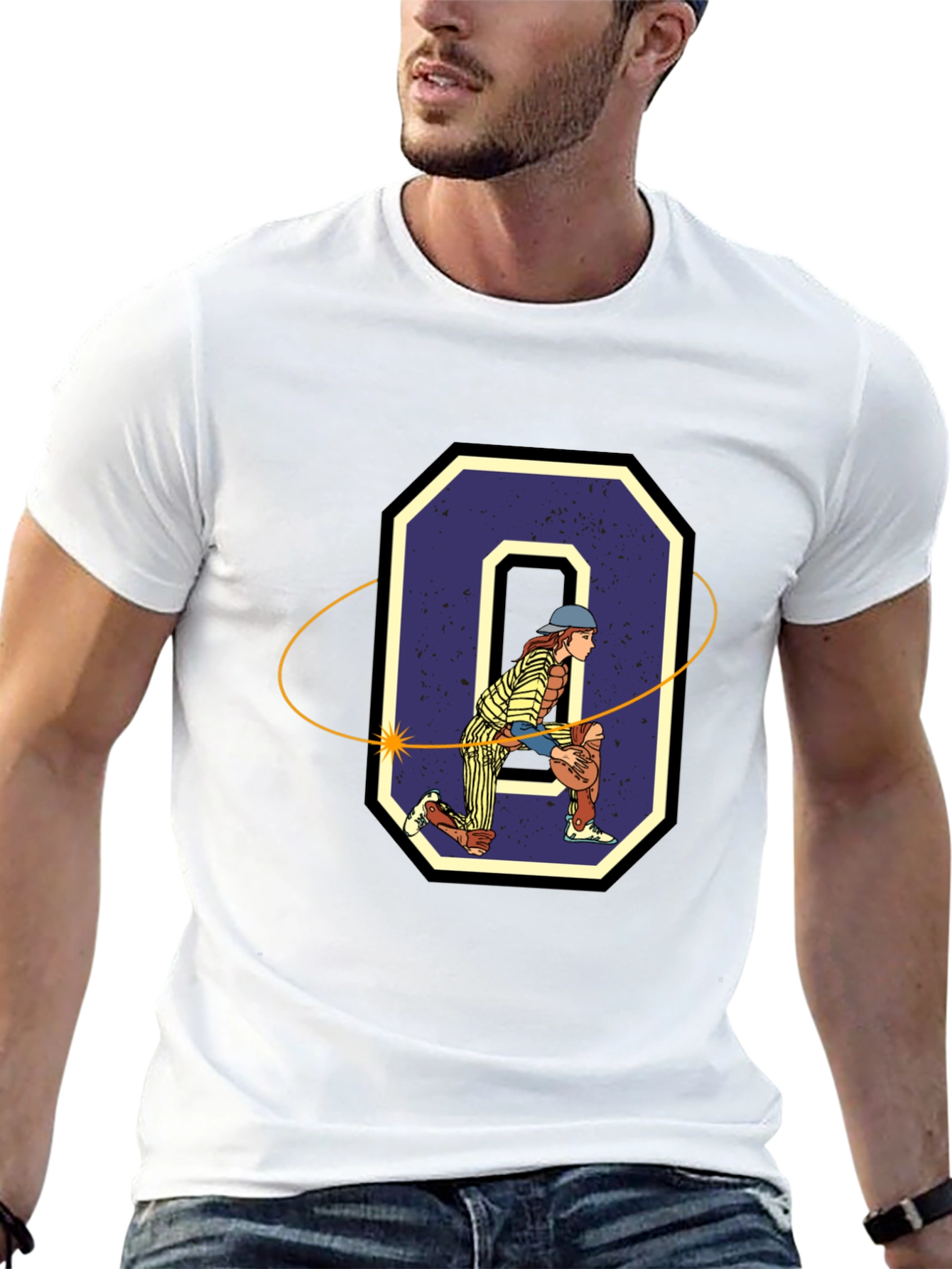 Baseball Catcher "O" Graphic T-Shirt - 13