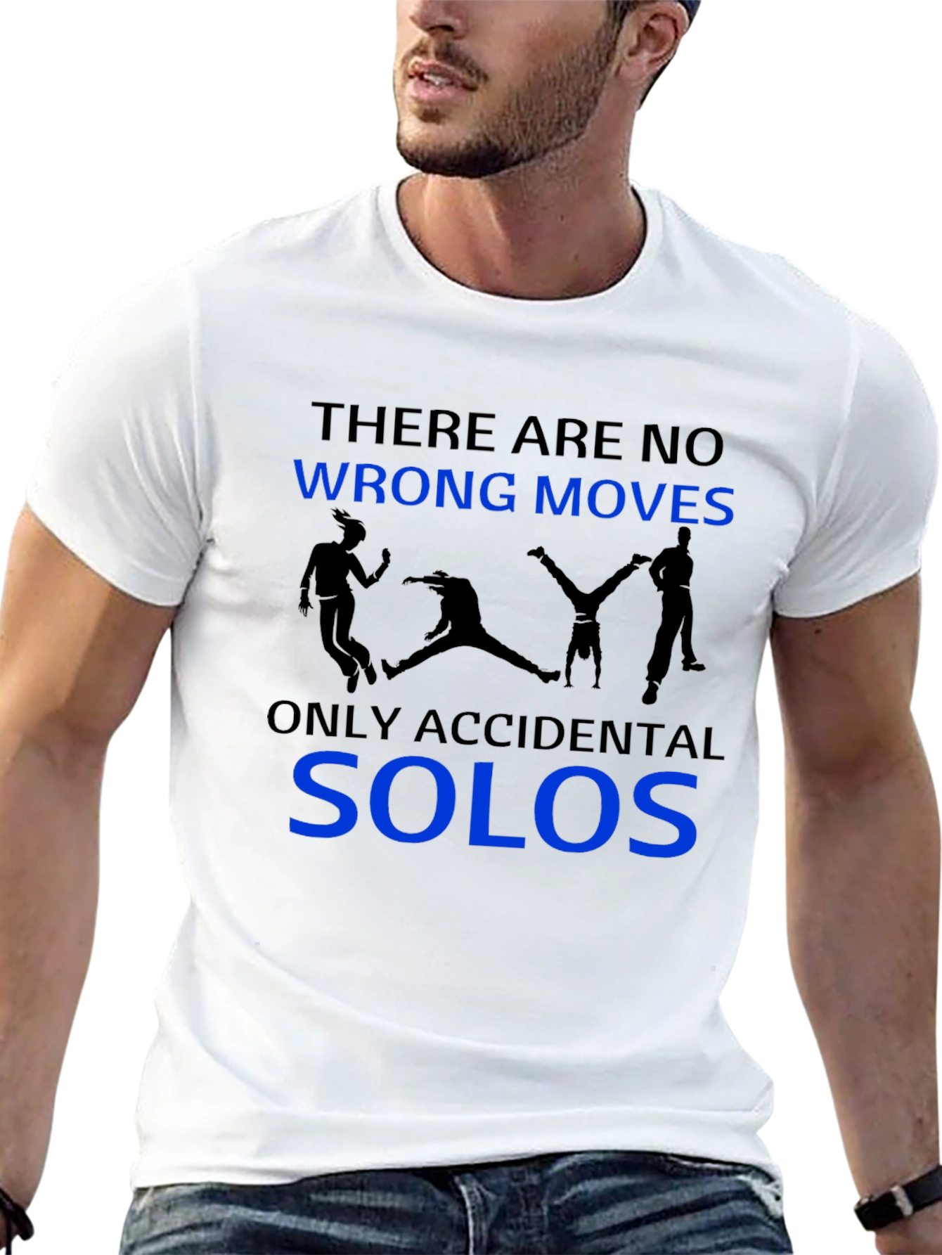 Black Funny Dancing T-Shirt - No Wrong Moves, Only Accidental Solos view 13