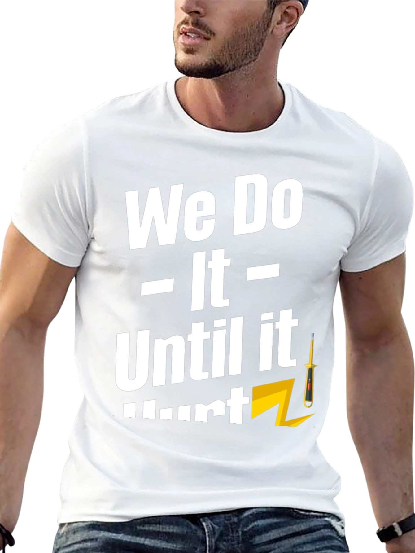 Black We Do It Until It Hurts T-Shirt view 13