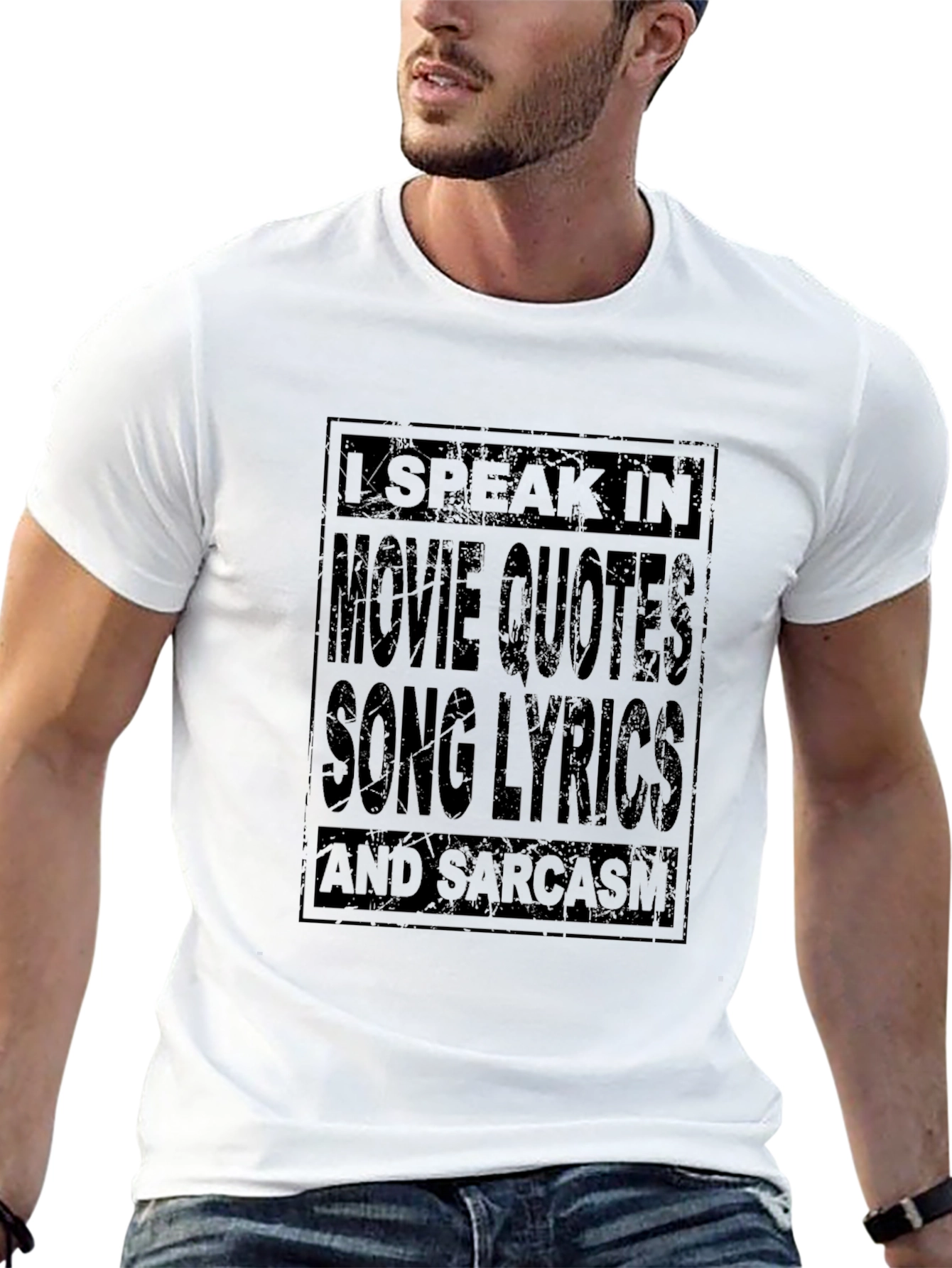 Black Movie Quotes Song Lyrics T-Shirt view 13