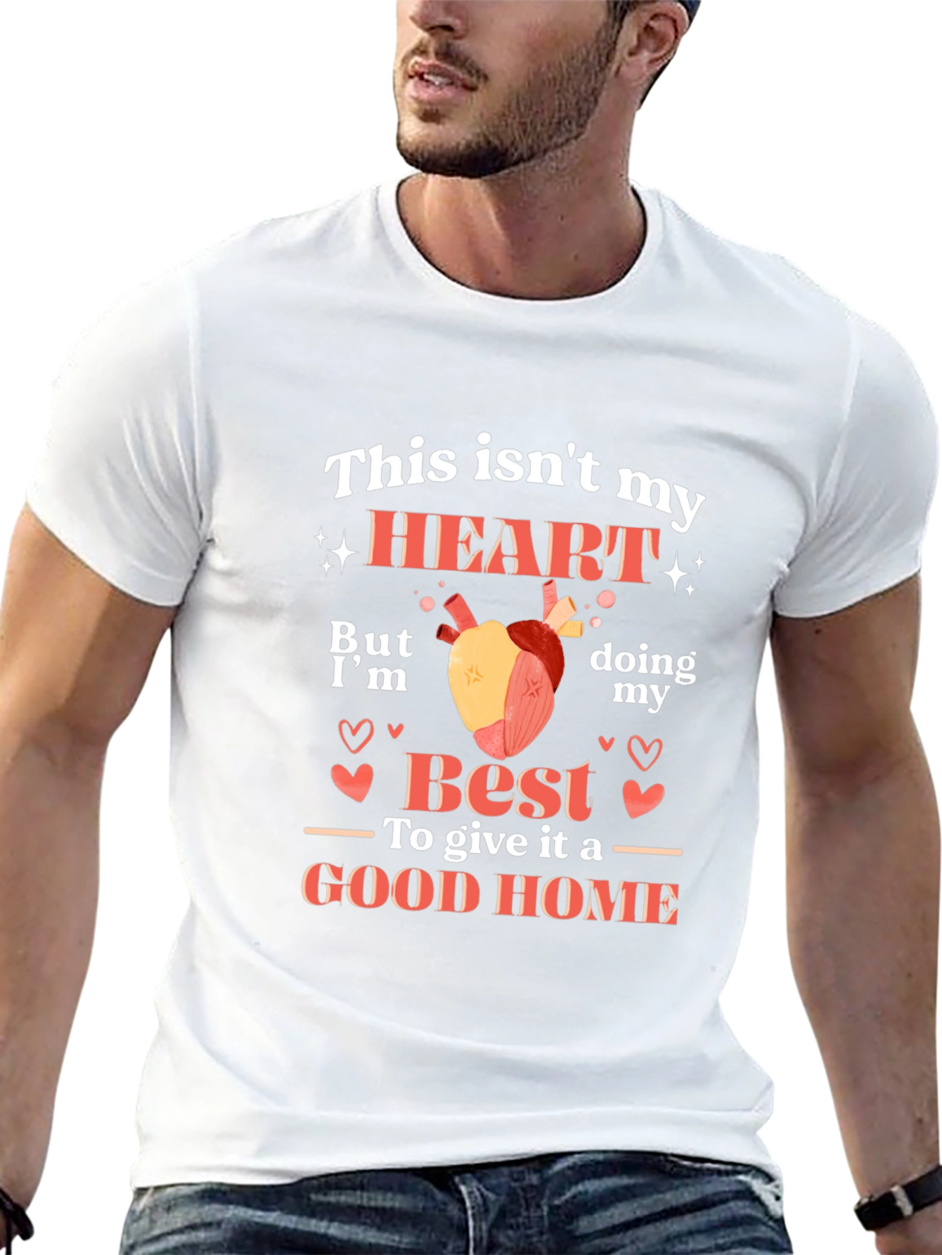 Black Funny Heart Transplant T-Shirt view 13