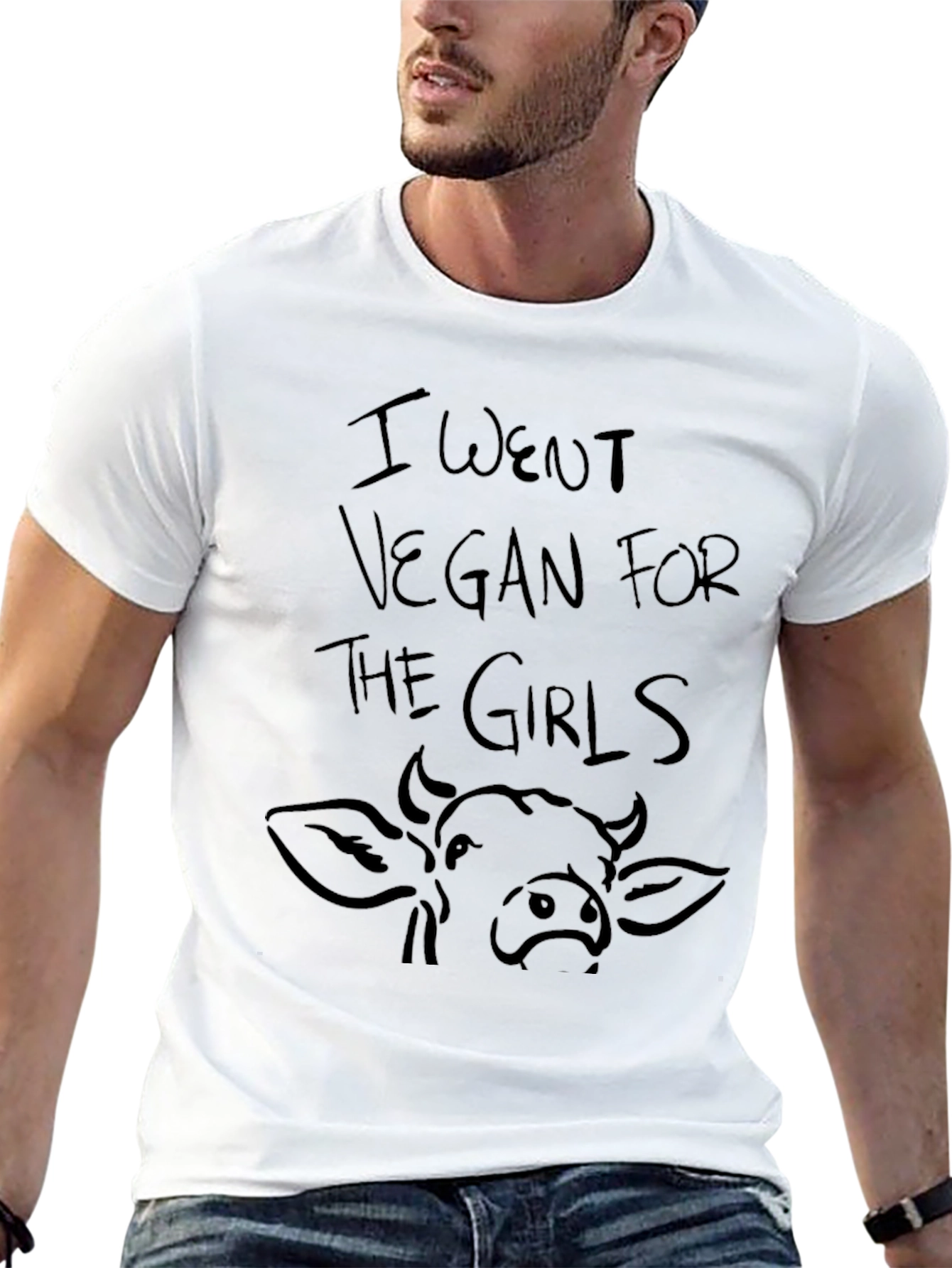 Black Vegan for the Girls Men's Black Graphic Tee view 13