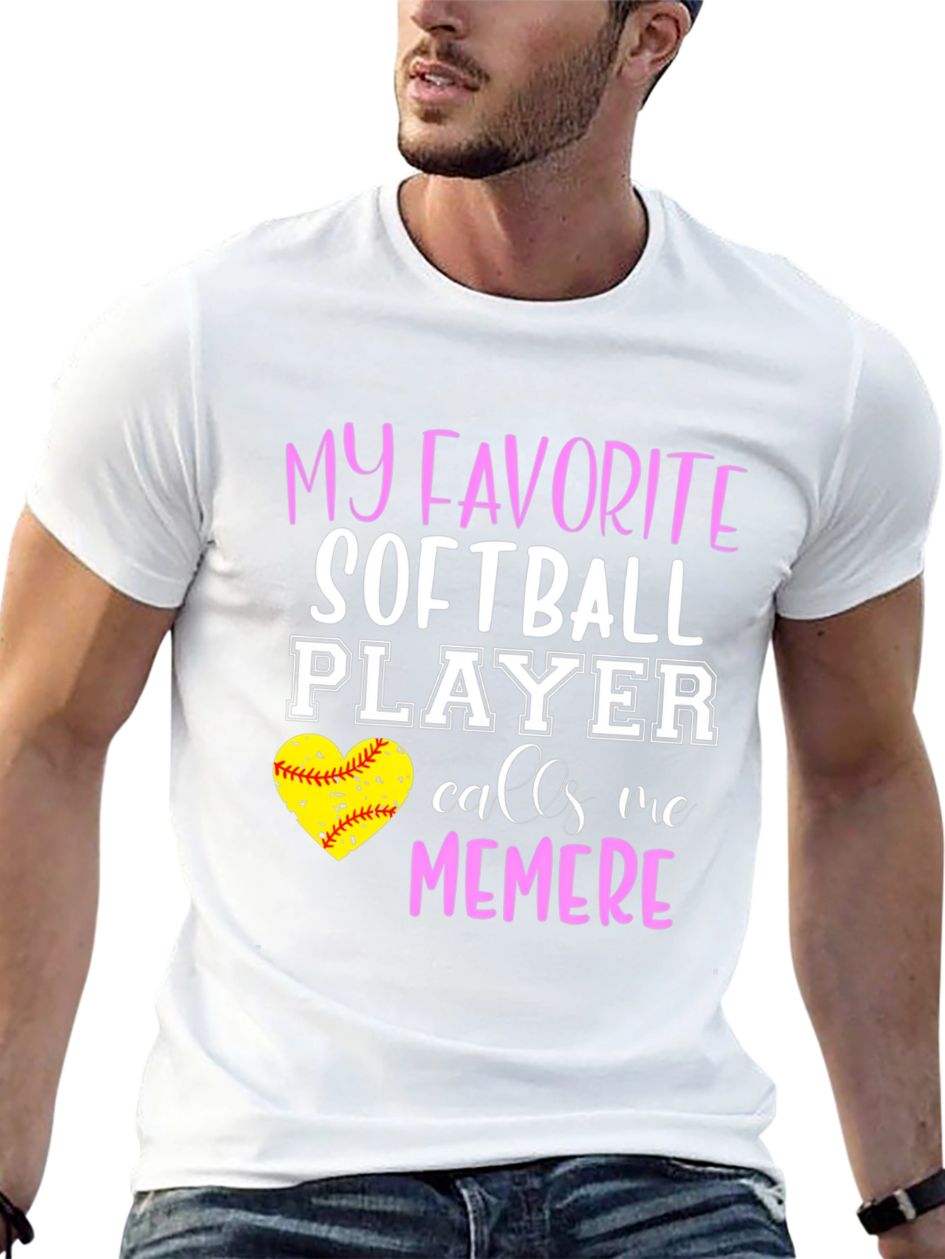 Black My Favorite Softball Player Calls Me Memere T-Shirt view 13