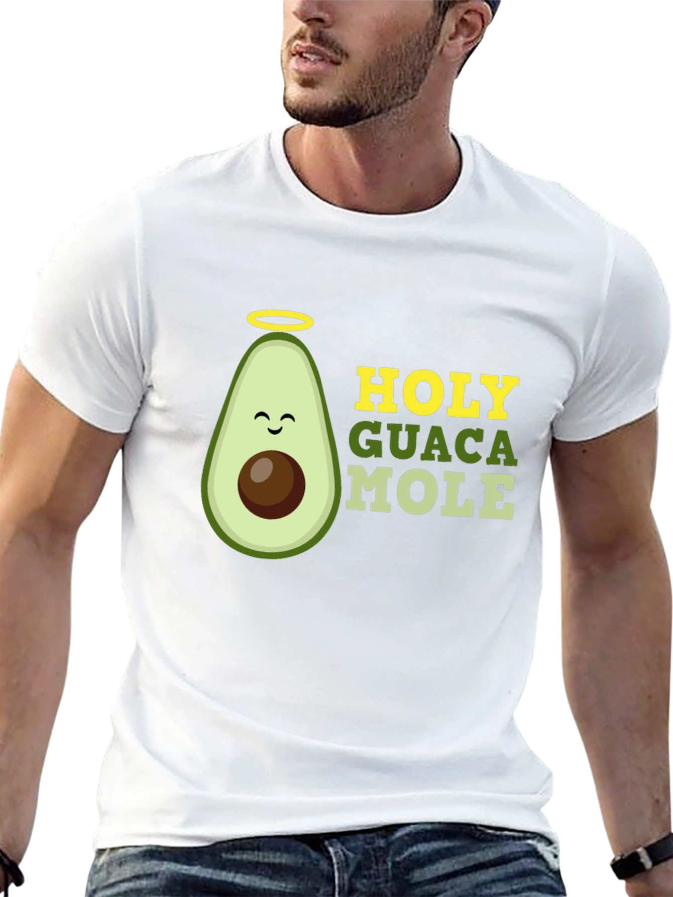 Black Holy Guacamole Graphic T-Shirt - Funny Avocado Tee view 13