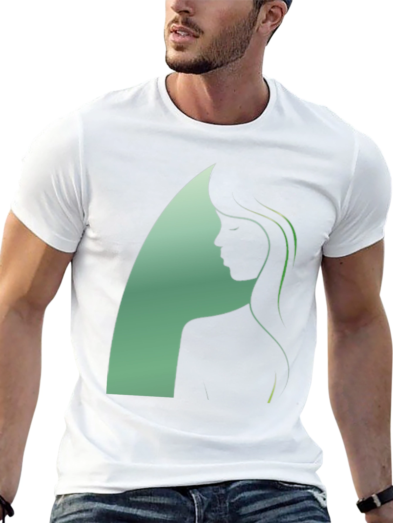 Black Silhouette Woman Graphic Black T-Shirt view 13