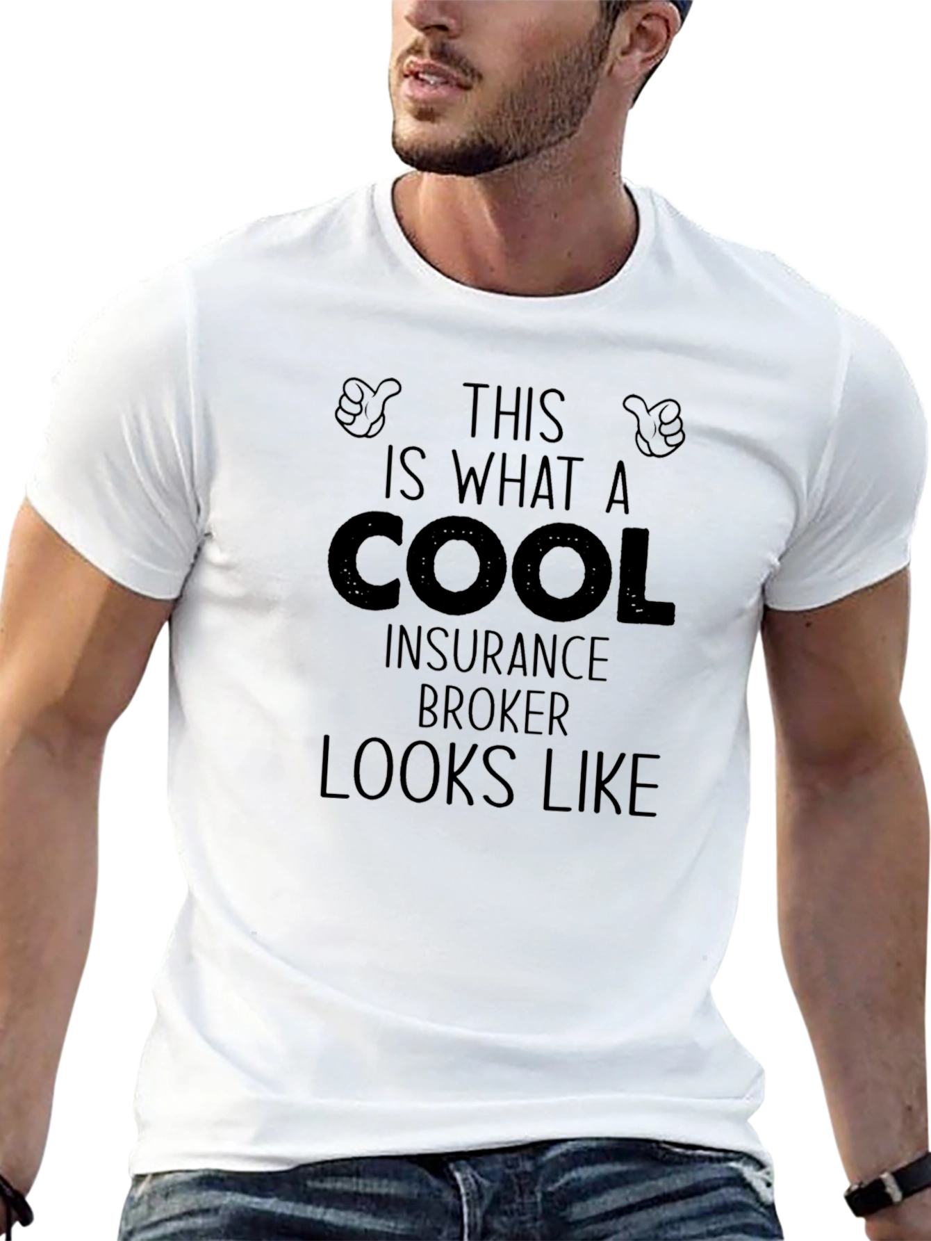 Black Cool Insurance Broker Graphic Tee - Black T-Shirt view 13