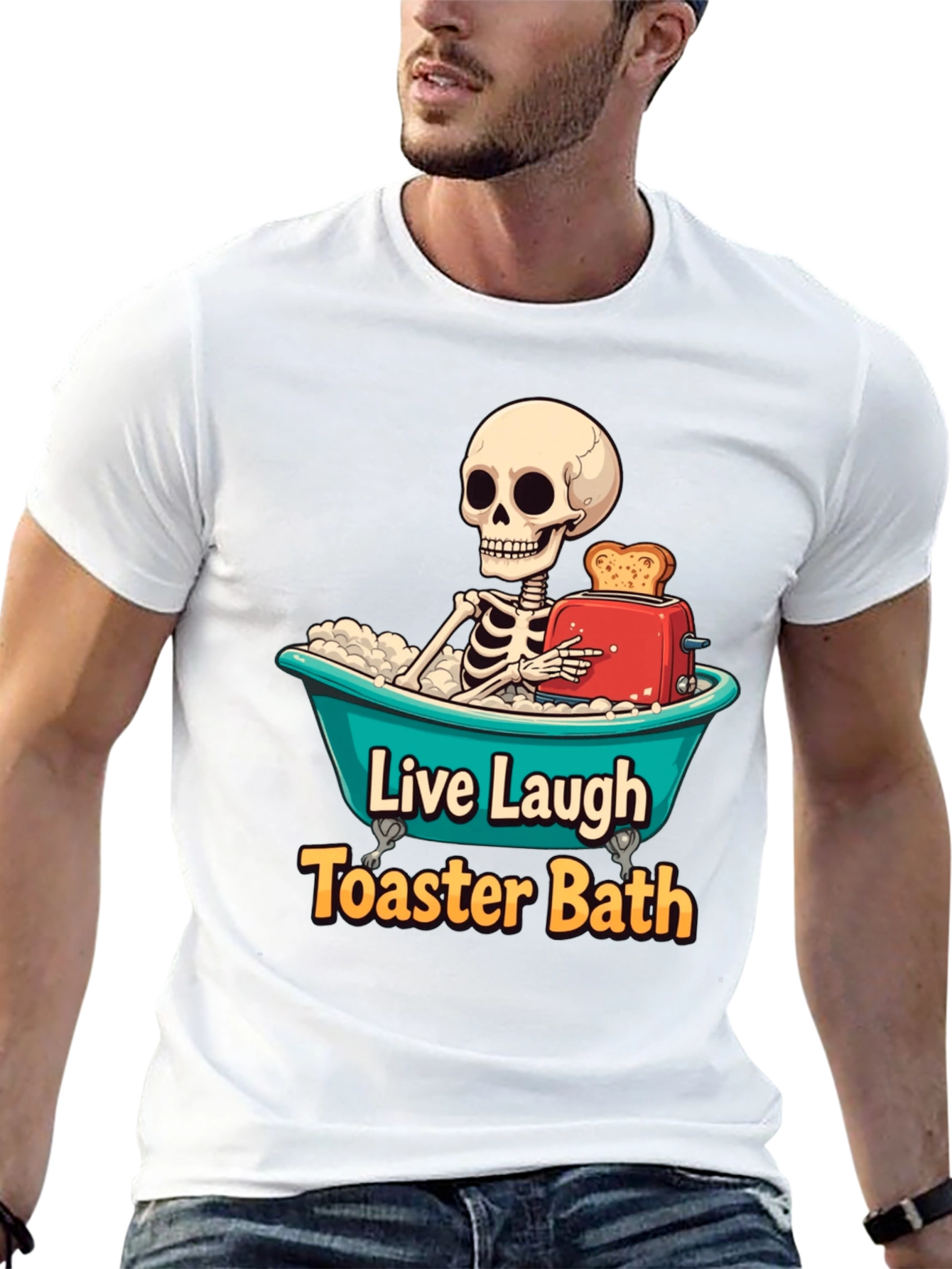 Black Live Laugh Toaster Bath T-Shirt view 13