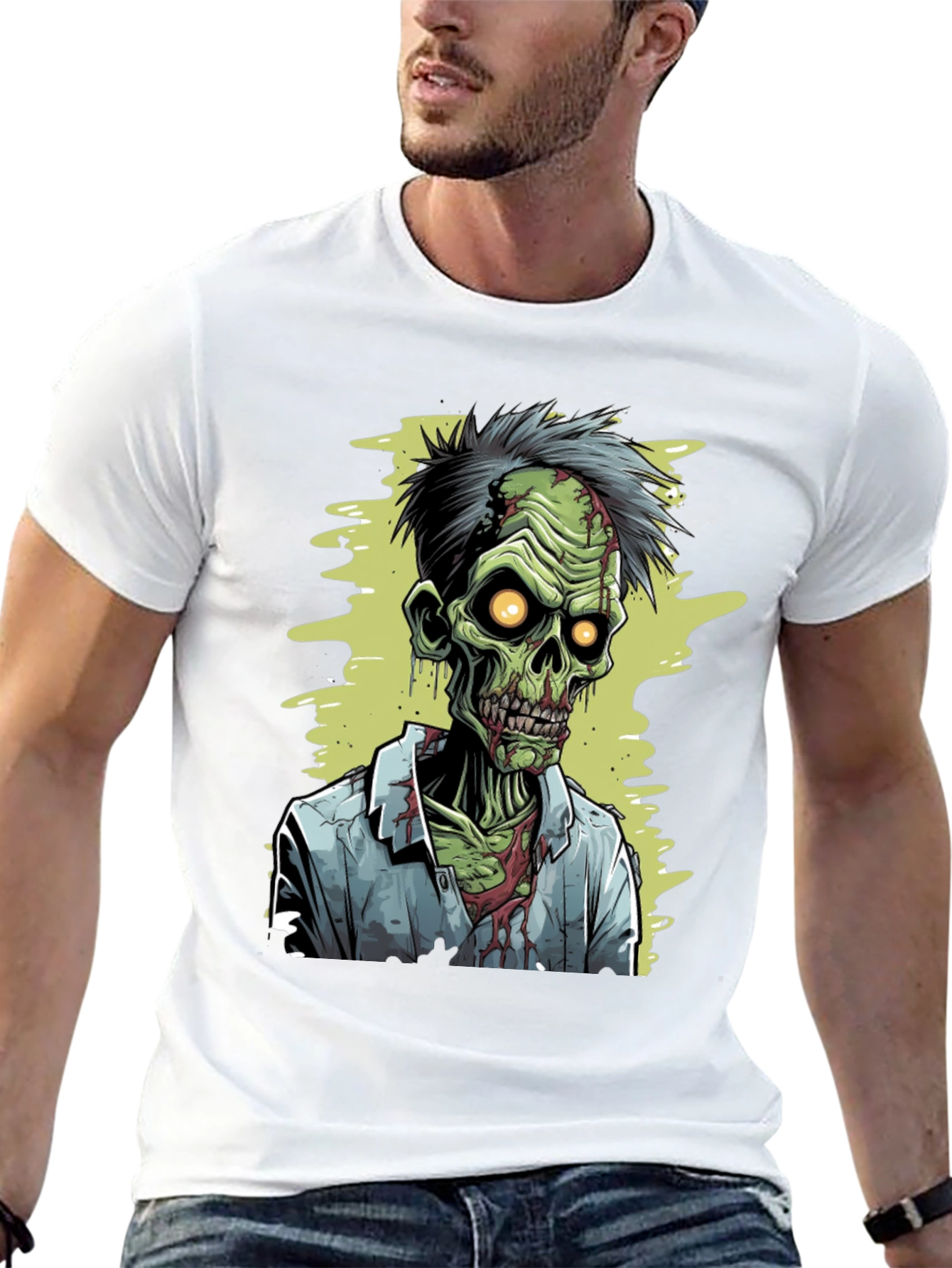 Black Zombie Cartoon Graphic Tee view 13