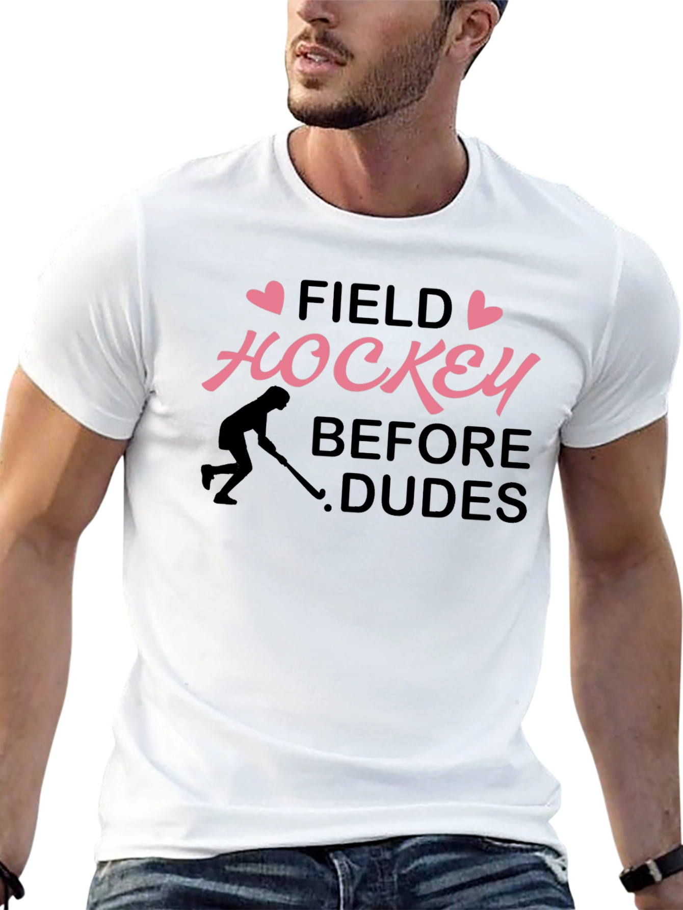 Black Field Hockey Before Dudes Graphic T-Shirt view 13