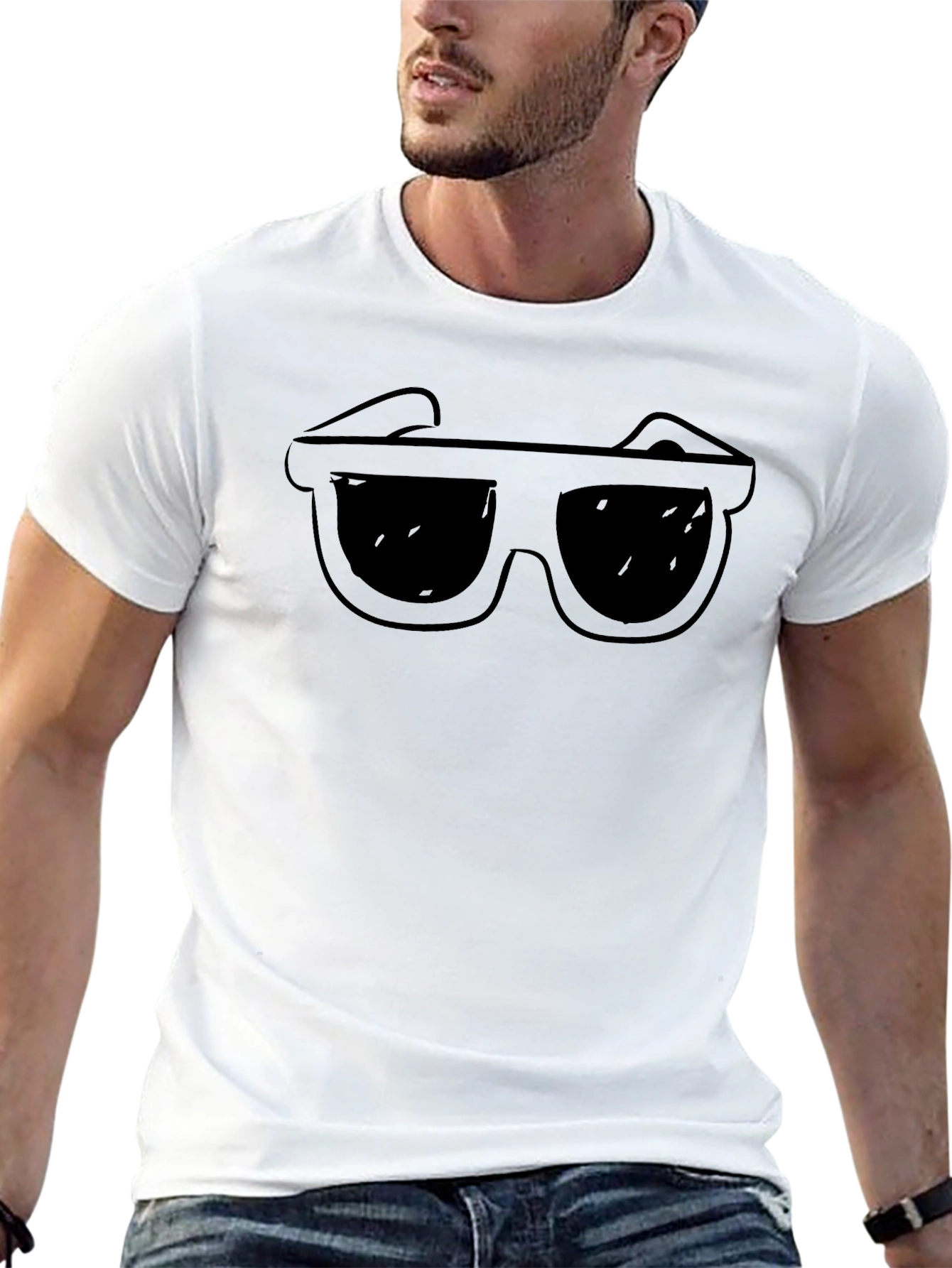 Black Cool Shades Graphic T-Shirt - Classic Black view 13
