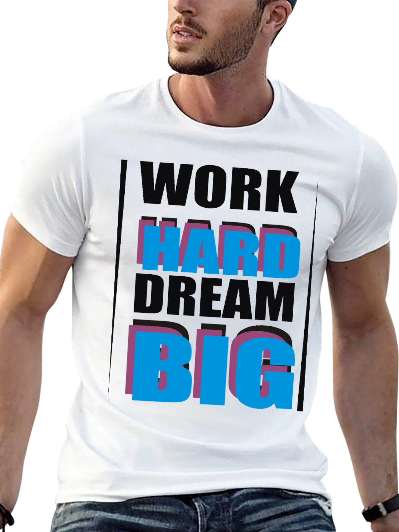 Black Work Hard Dream Big Graphic Tee view 13