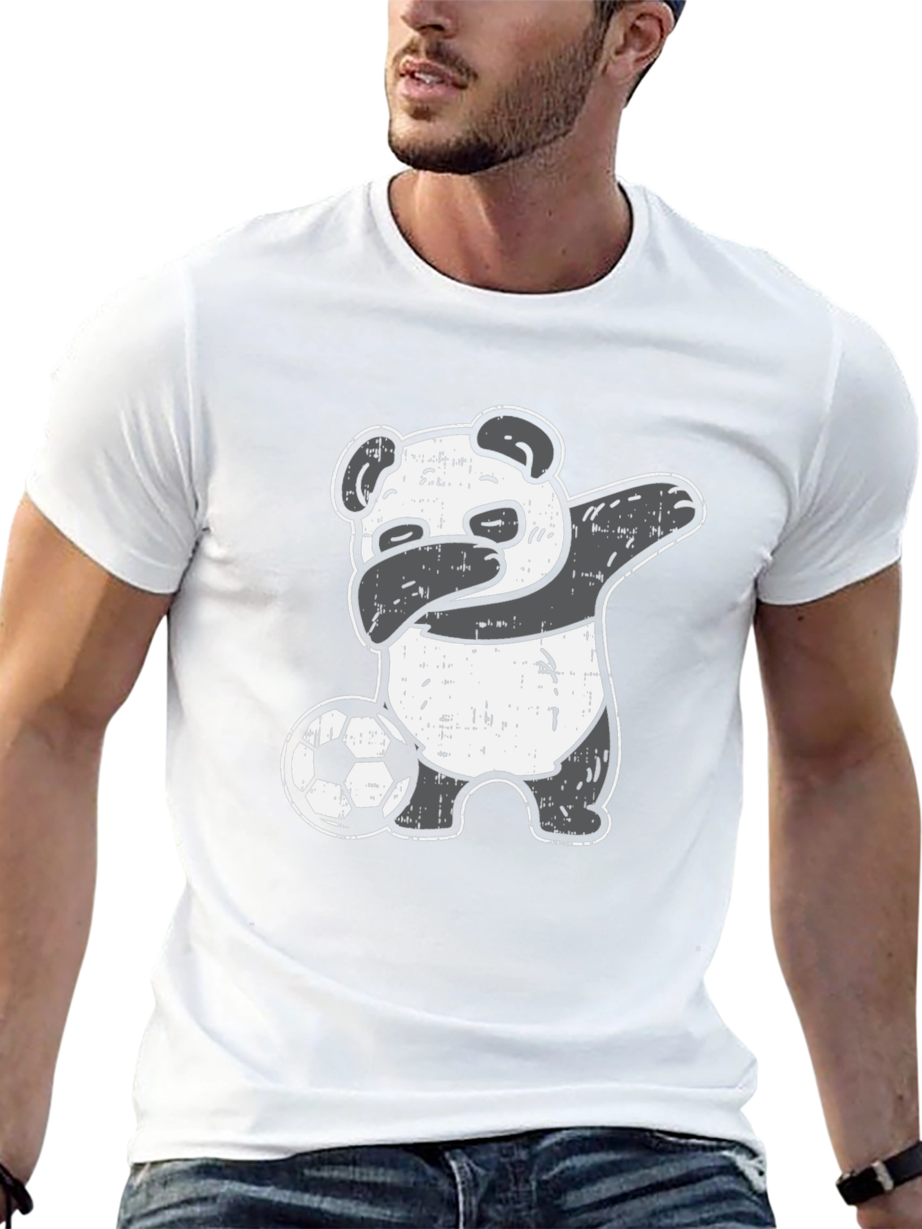 Black Panda Soccer Dab T-Shirt view 13