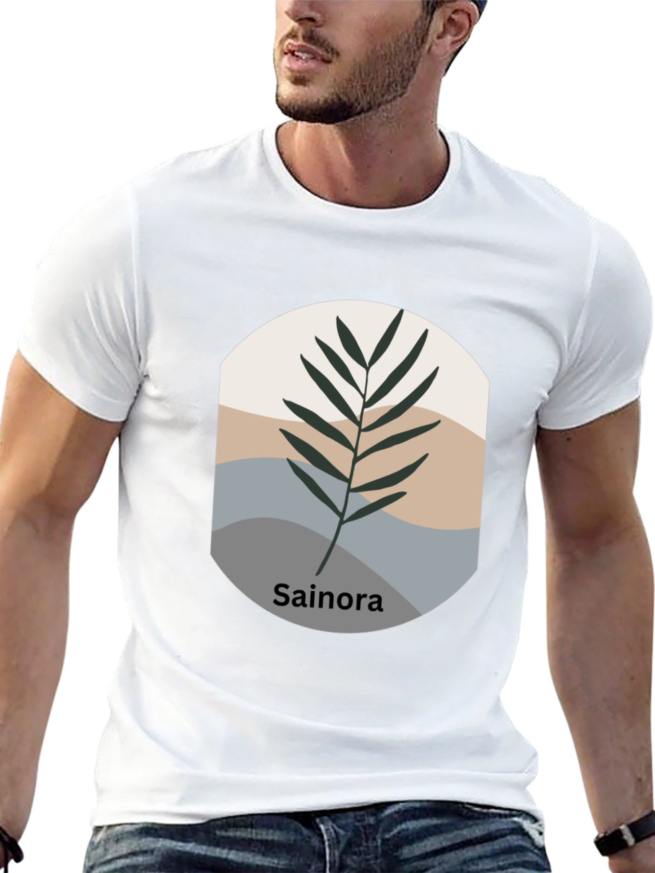 Black Botanical Print Black T-Shirt - Sainora view 13