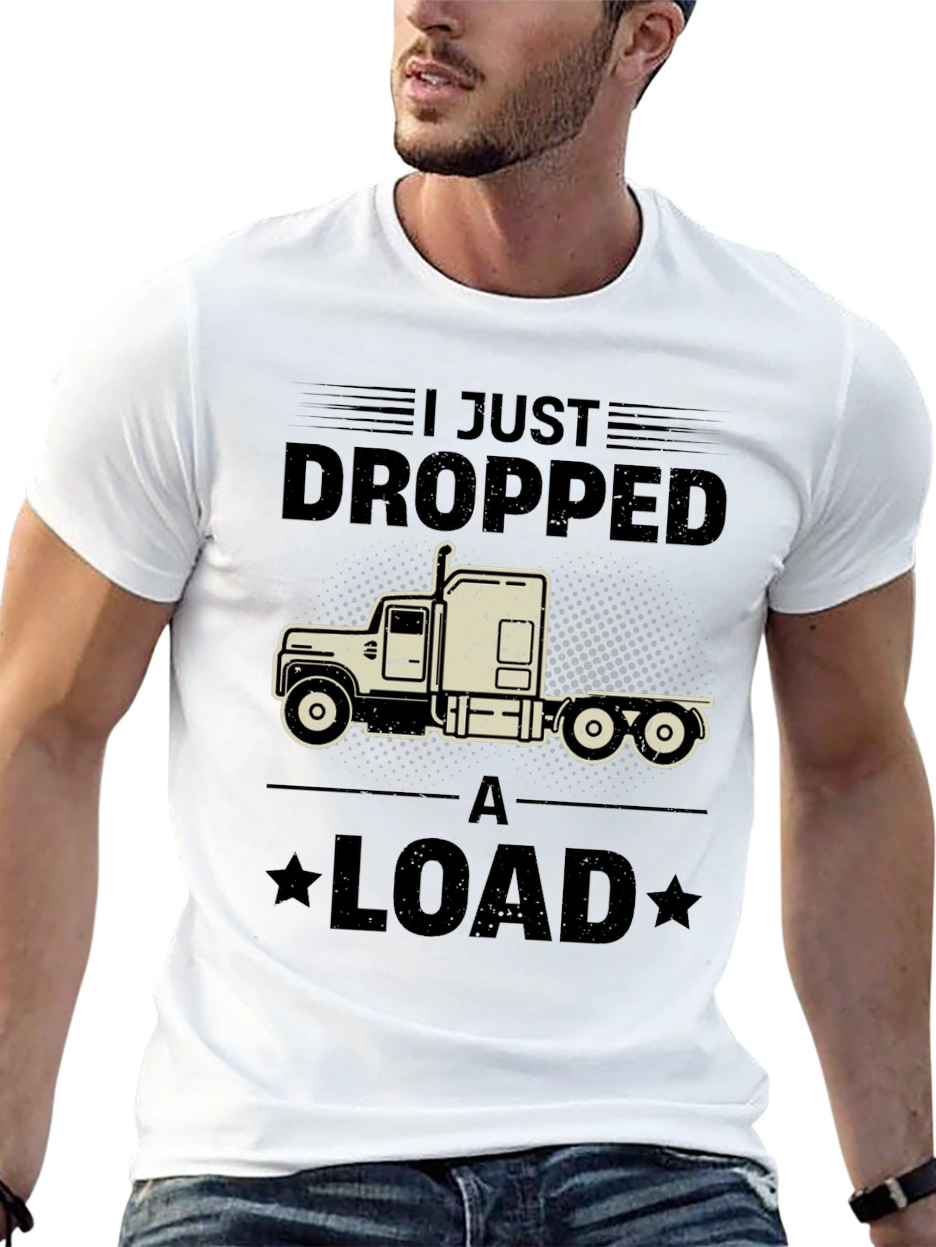 Black I Just Dropped a Load Trucker T-Shirt view 13