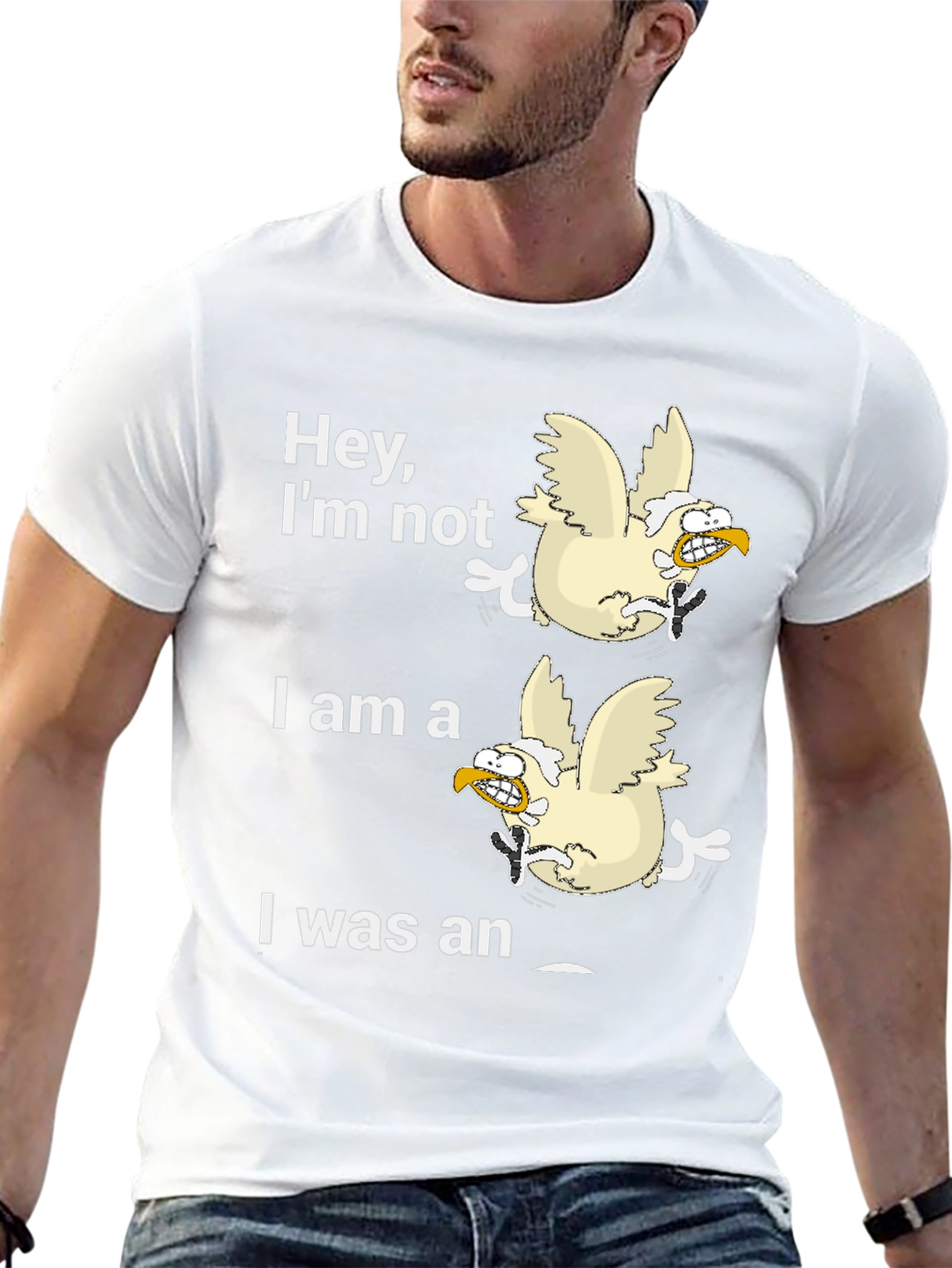 Black Funny Chicken T-Shirt: Hey, I'm Not! view 13