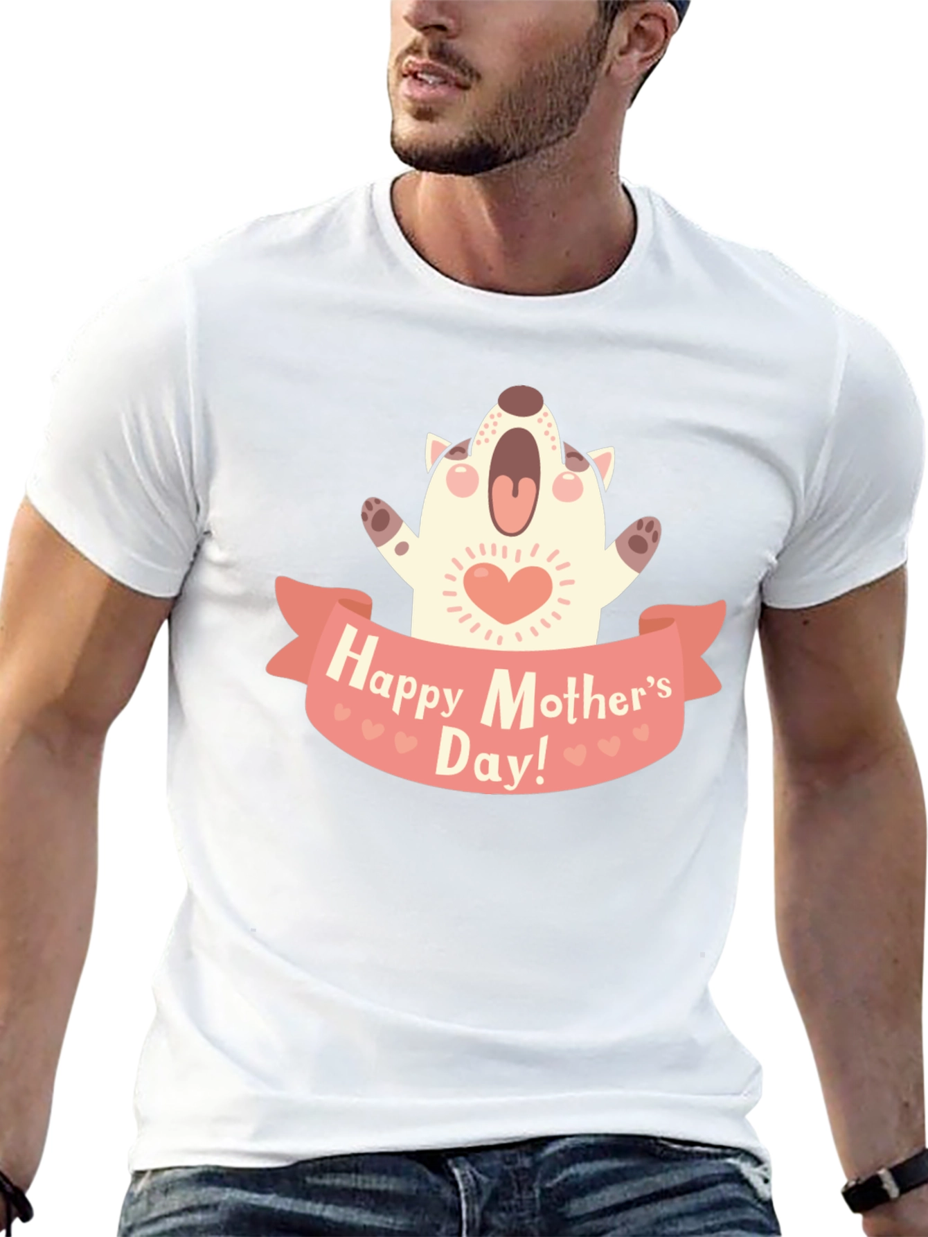 Black Happy Mother's Day Dog Graphic T-Shirt view 13