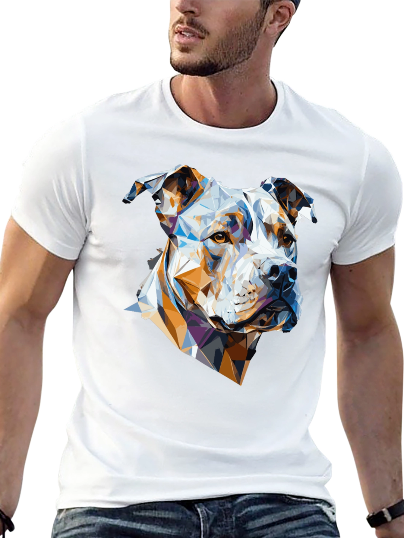 Black Geometric Dog Graphic Tee - Modern Canine Art view 13