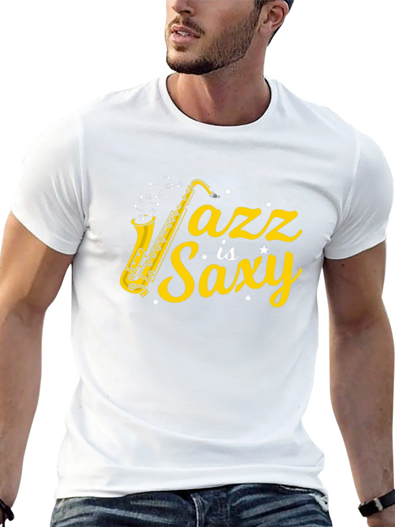 Black Jazz is Saxy Graphic T-Shirt view 13