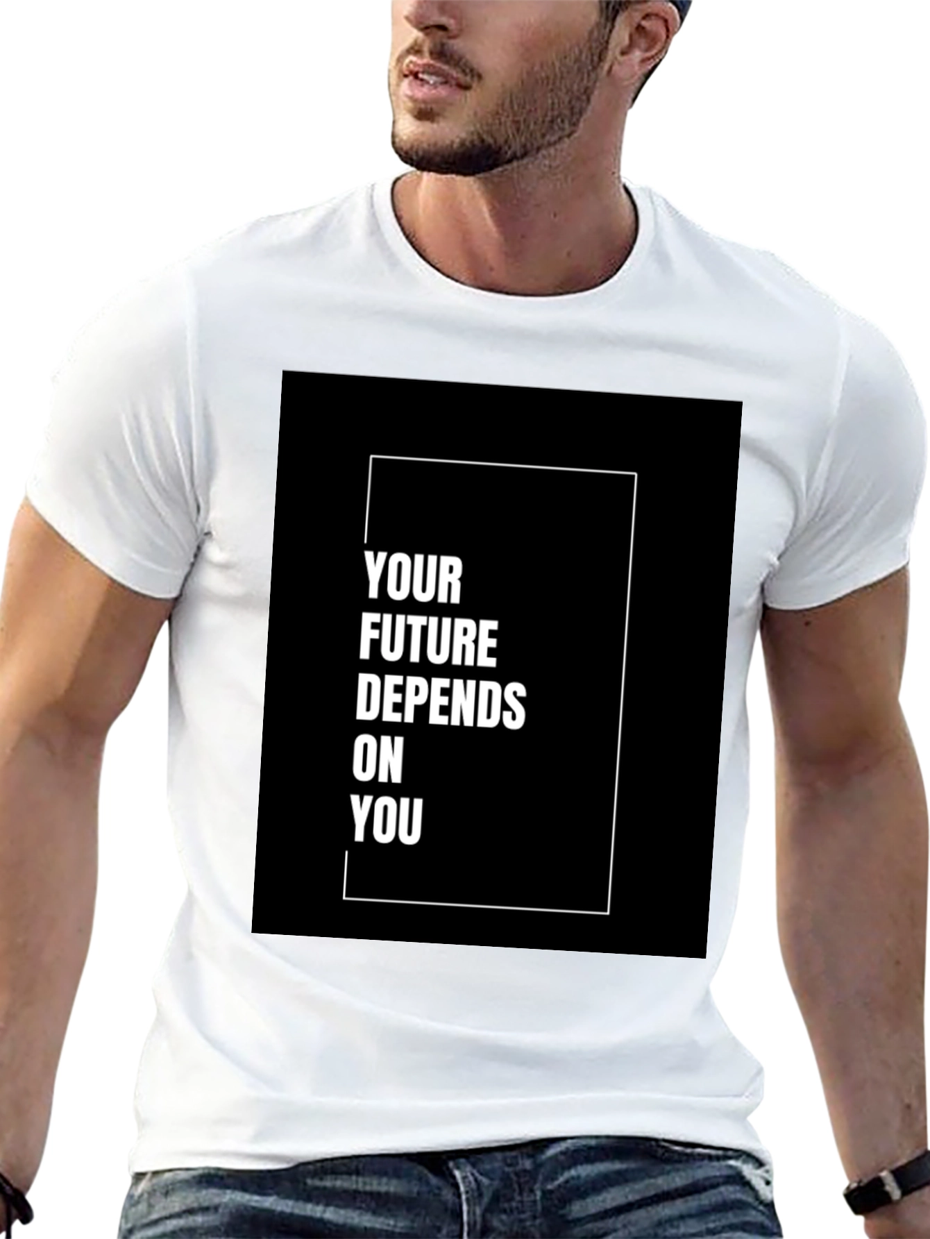 Black Motivational T-Shirt - Your Future Depends On You view 13