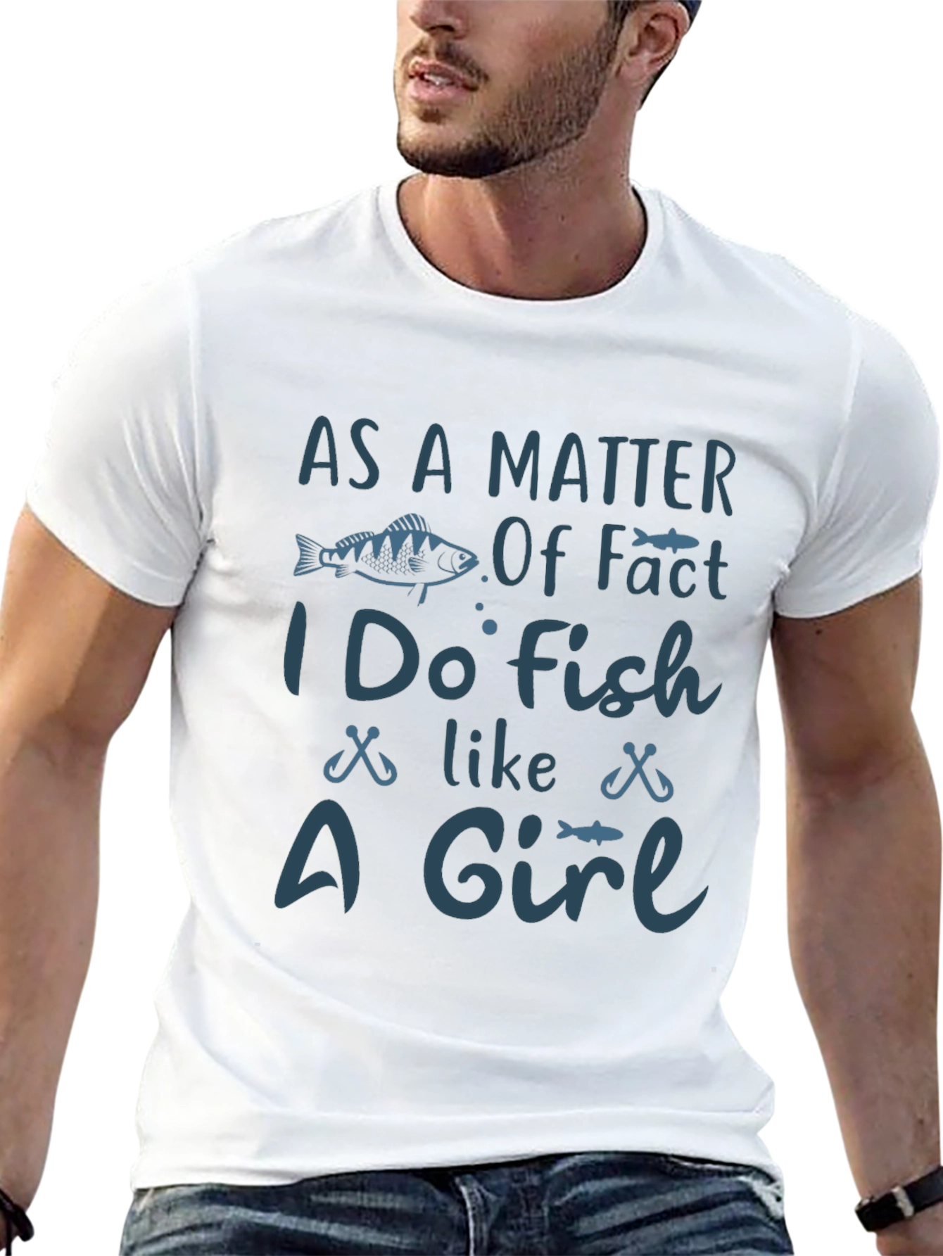 Black Funny Fishing T-Shirt - As a Matter of Fact I Do Fish Like a Girl view 13