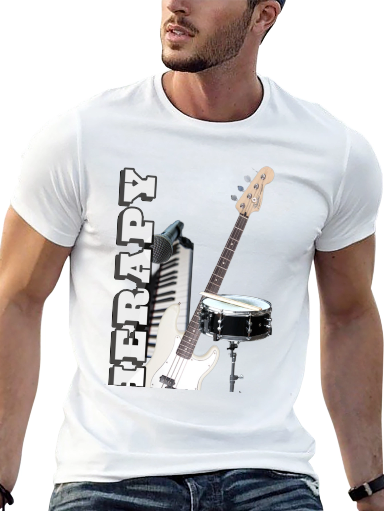 Music Therapy T-Shirt - Instruments & Inspirational Design - 13