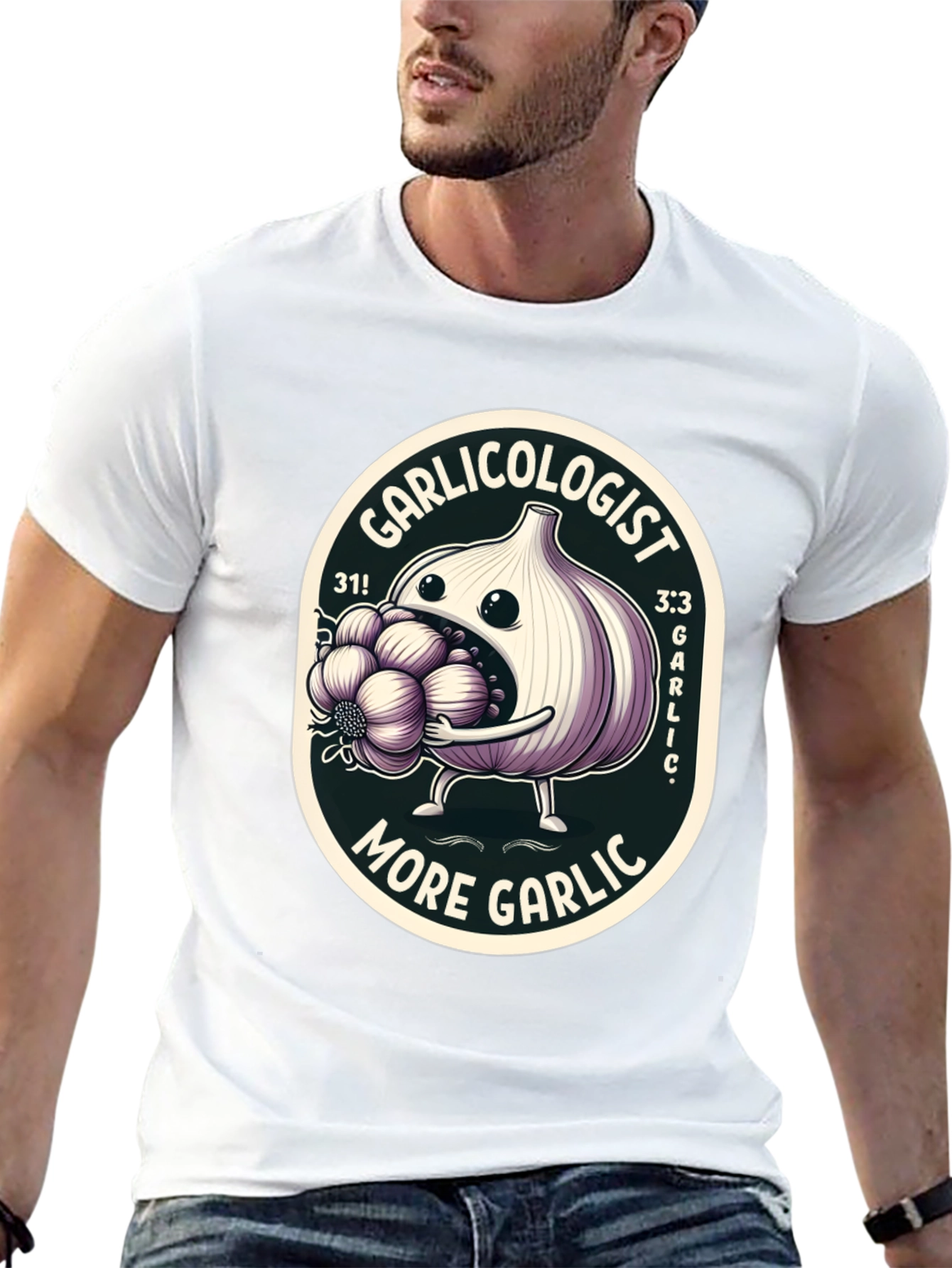 Black Garlicologist Graphic T-Shirt - More Garlic! view 13