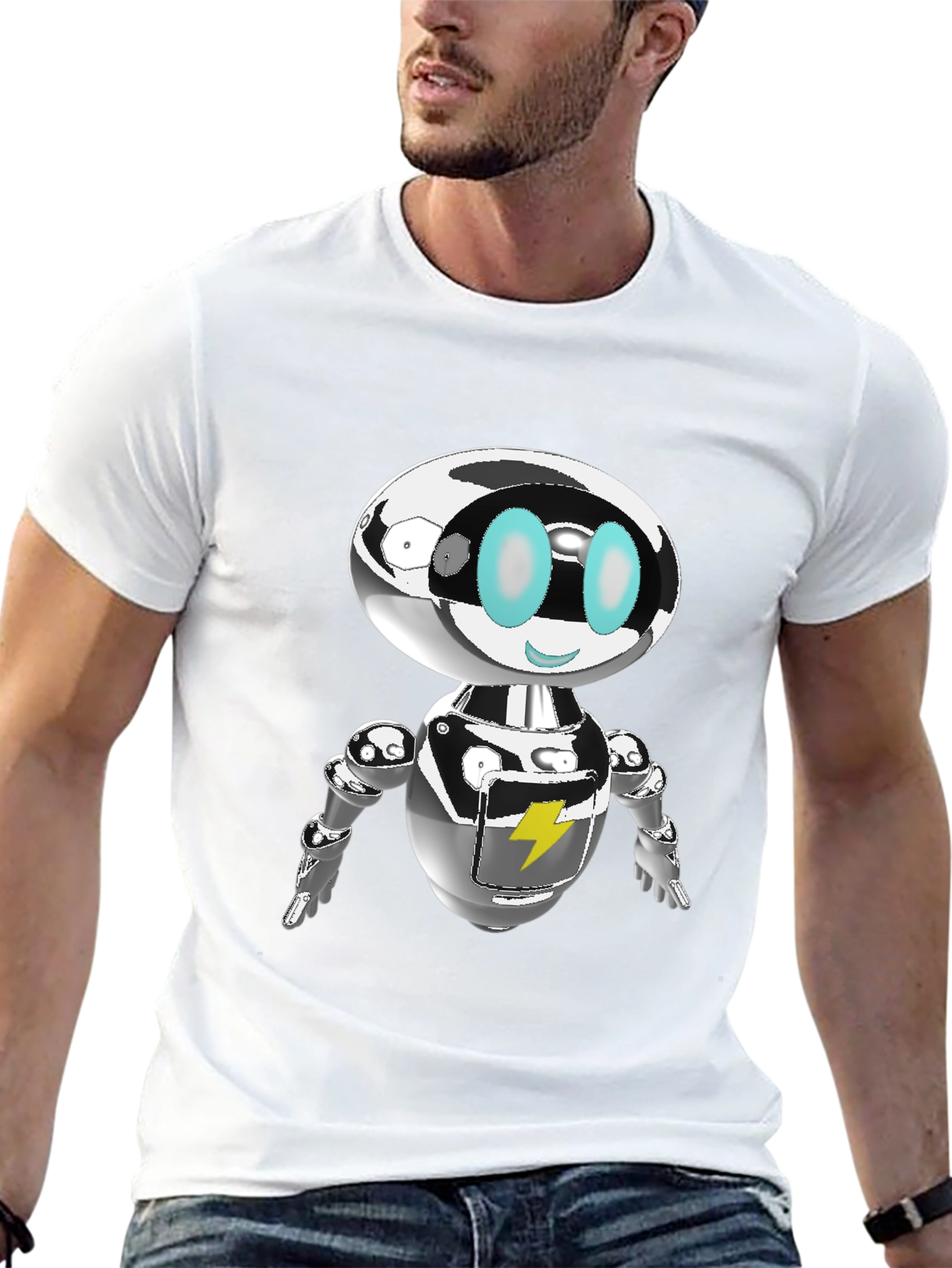 Black Retro Robot Graphic Tee - Sci-Fi Cool view 13