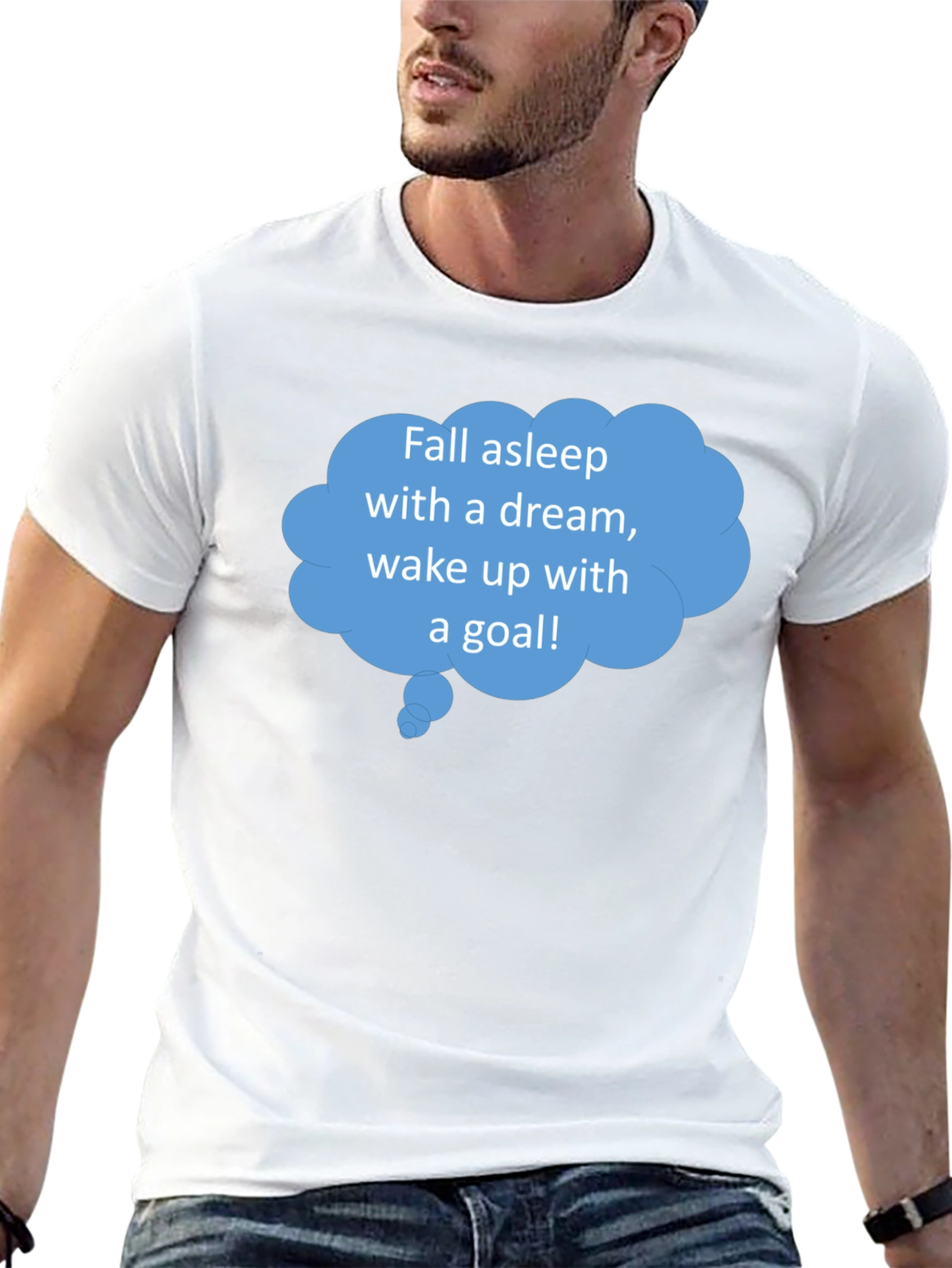 Black Dream Goal T-Shirt - Motivational Sleep Wake view 13