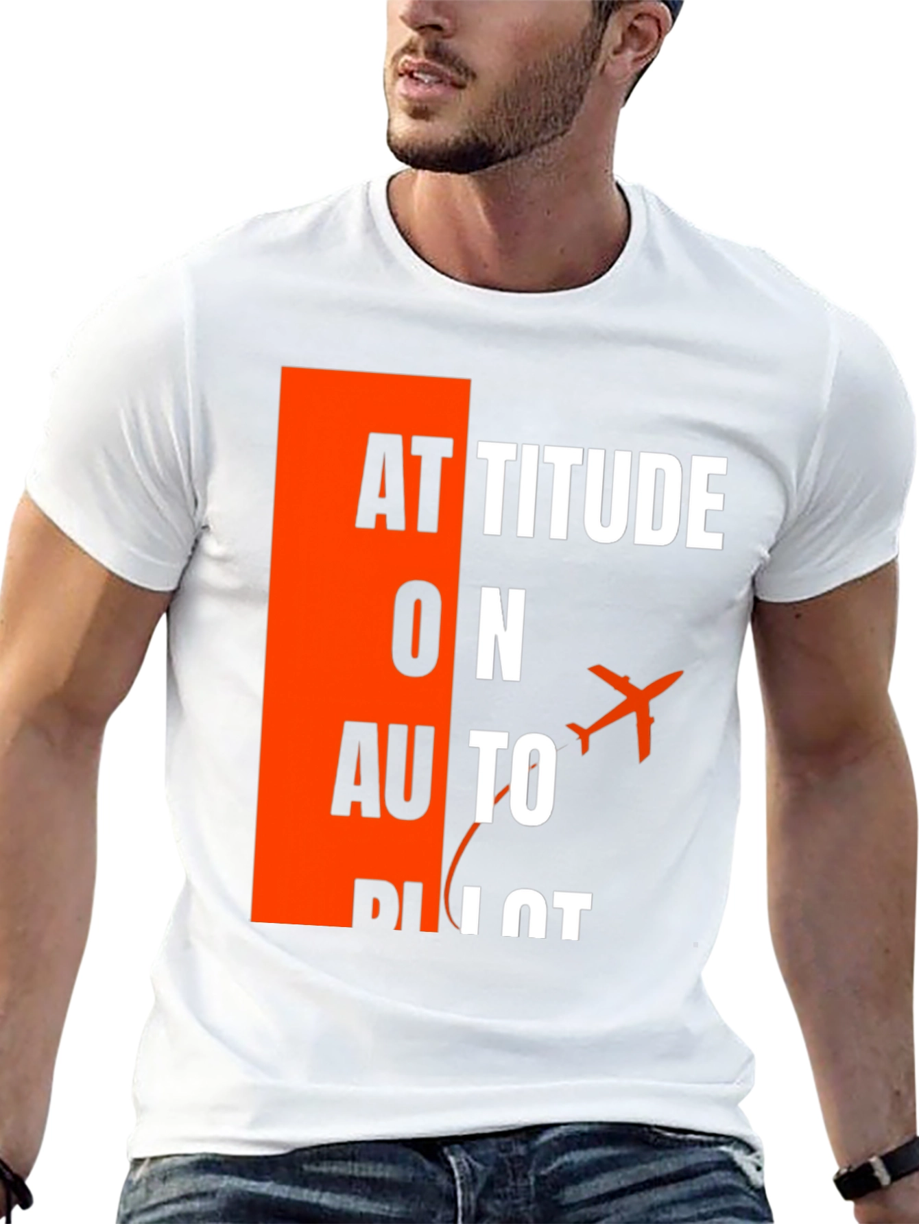 Black Attitude on Autopilot Black T-Shirt - Aviation Enthusiast view 13