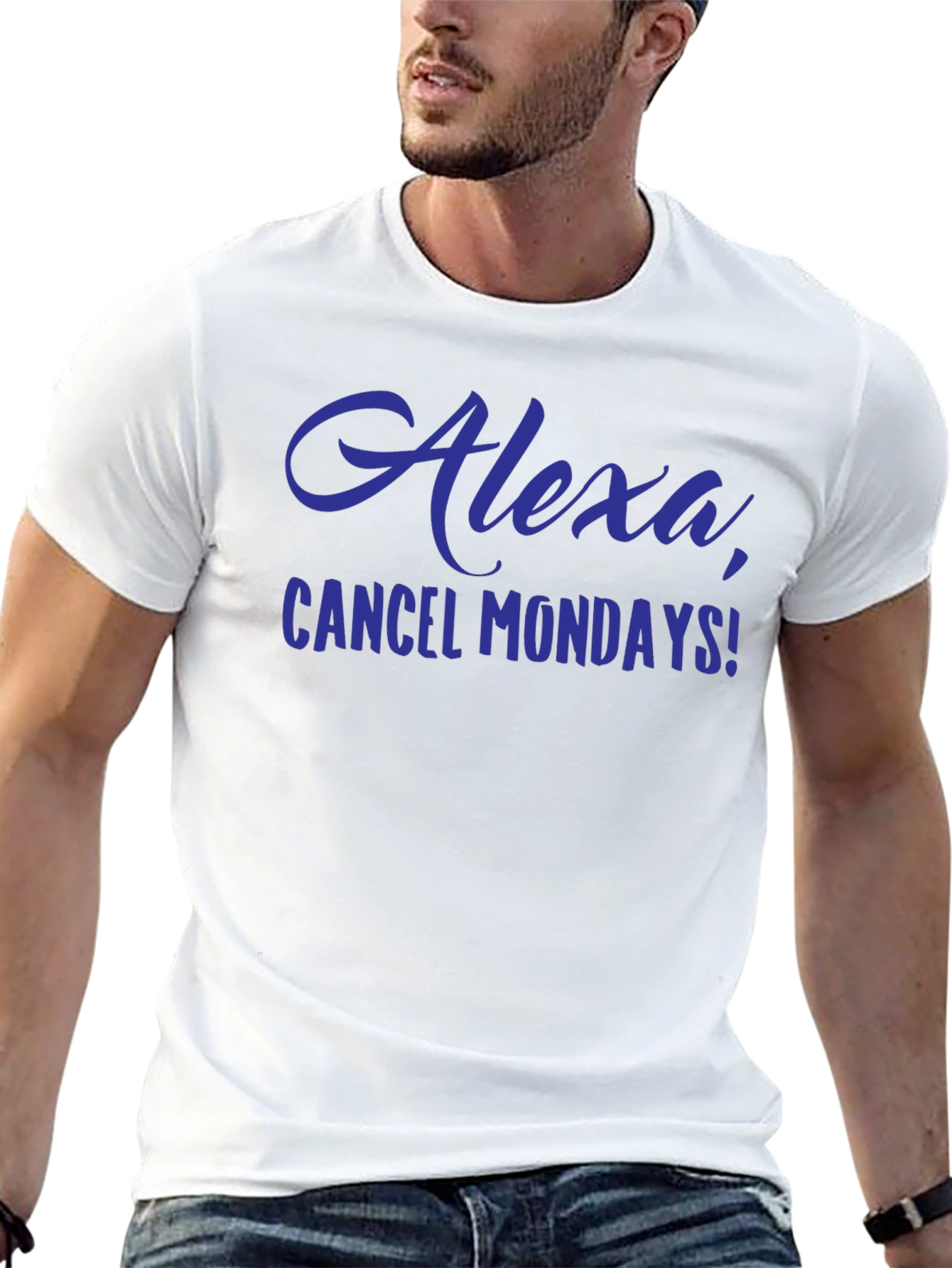 Black Alexa Cancel Mondays Funny Graphic T-Shirt view 13