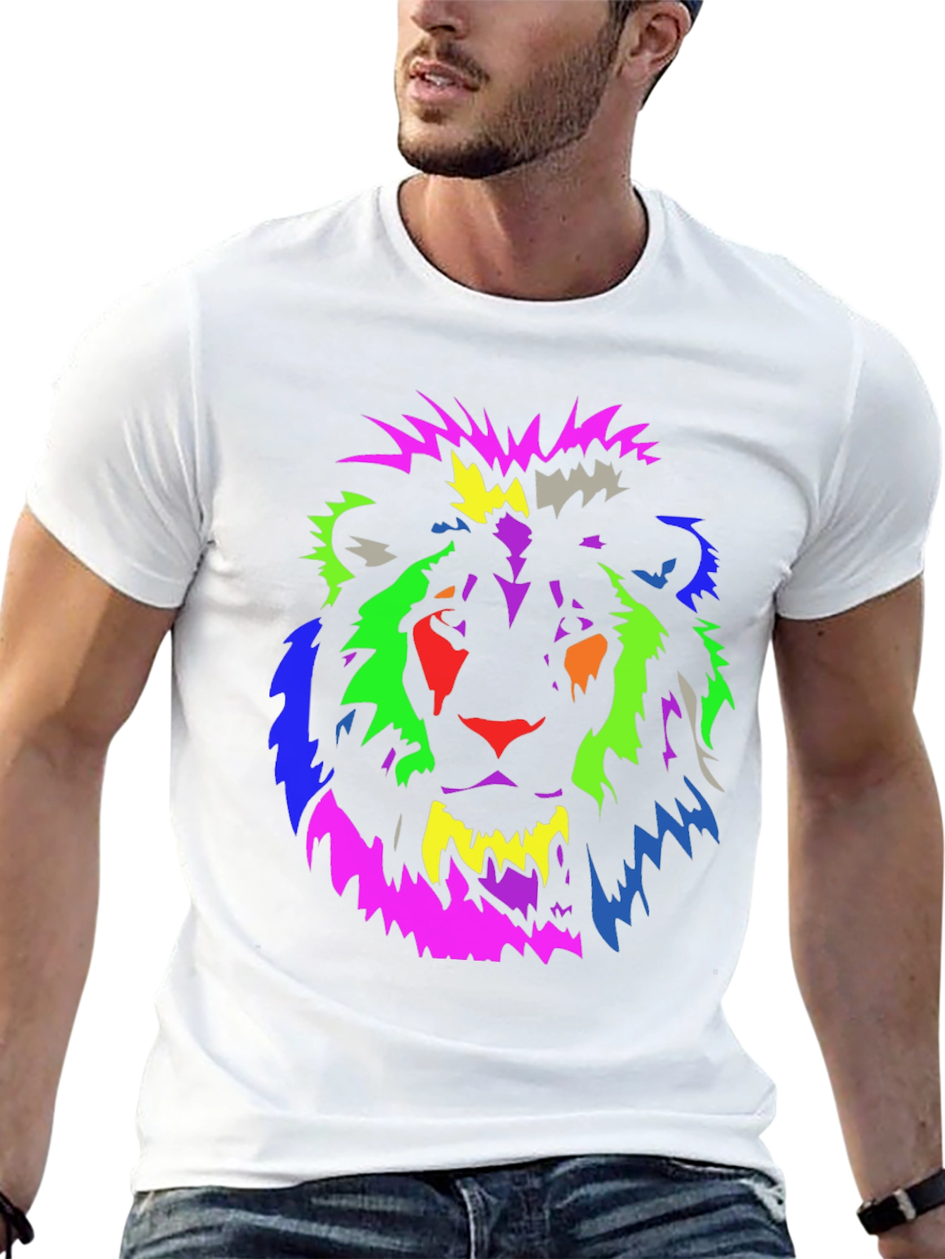 Black Lion Graphic Tee - Bold & Vibrant Design view 13