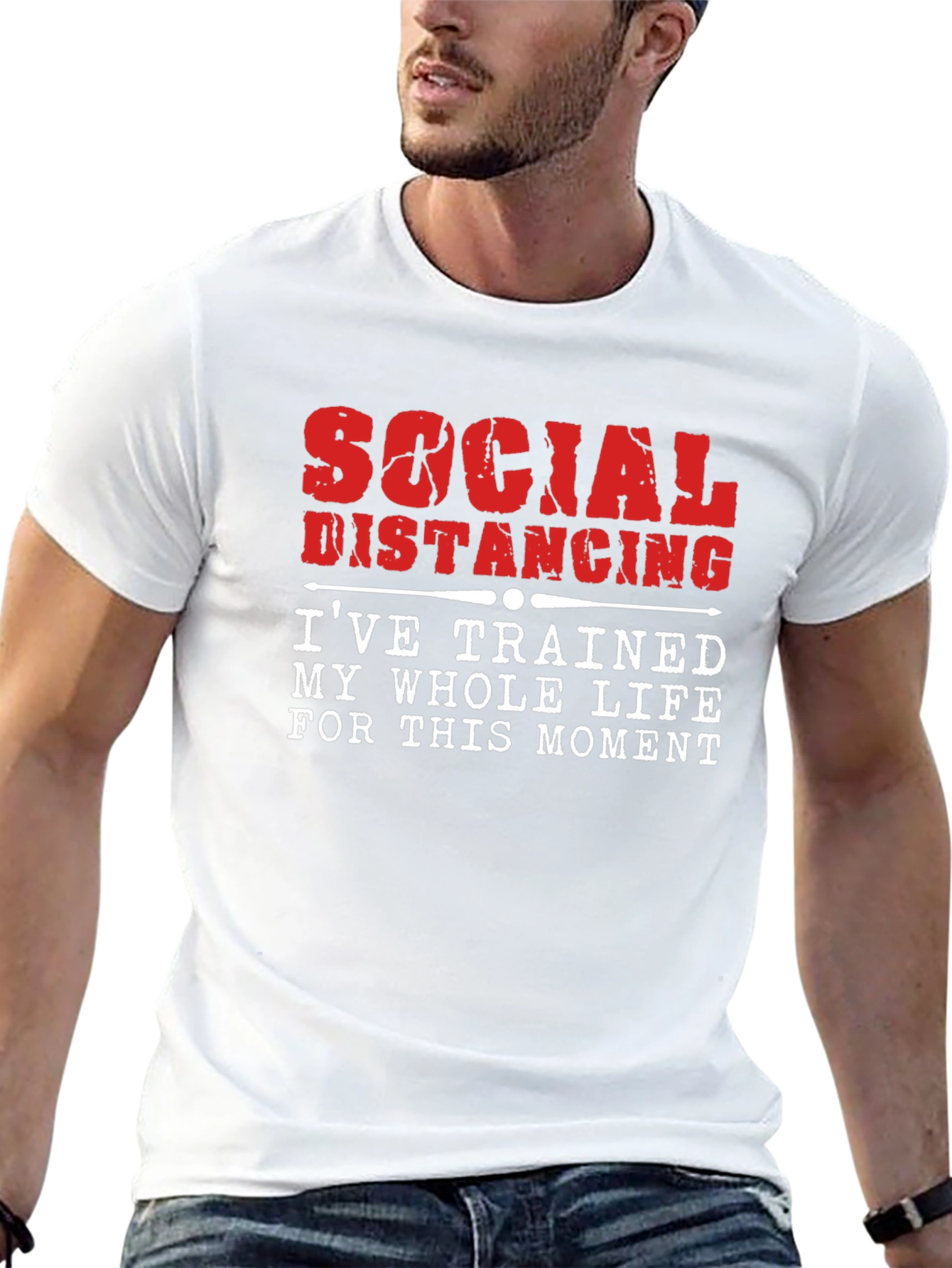 Black Social Distancing T-Shirt: Trained For This! view 13