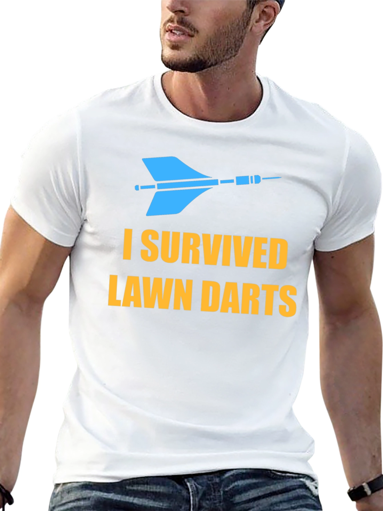 Black I Survived Lawn Darts Graphic Tee view 13