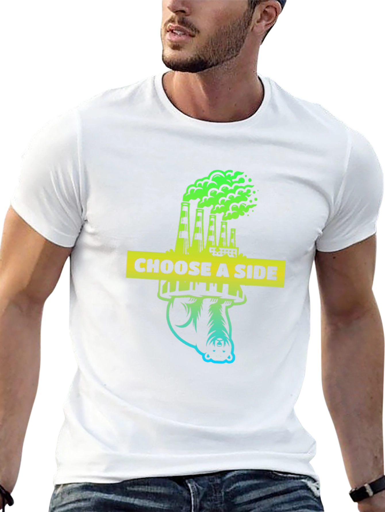Black Choose a Side Graphic Tee - Environmental Awareness Shirt view 13