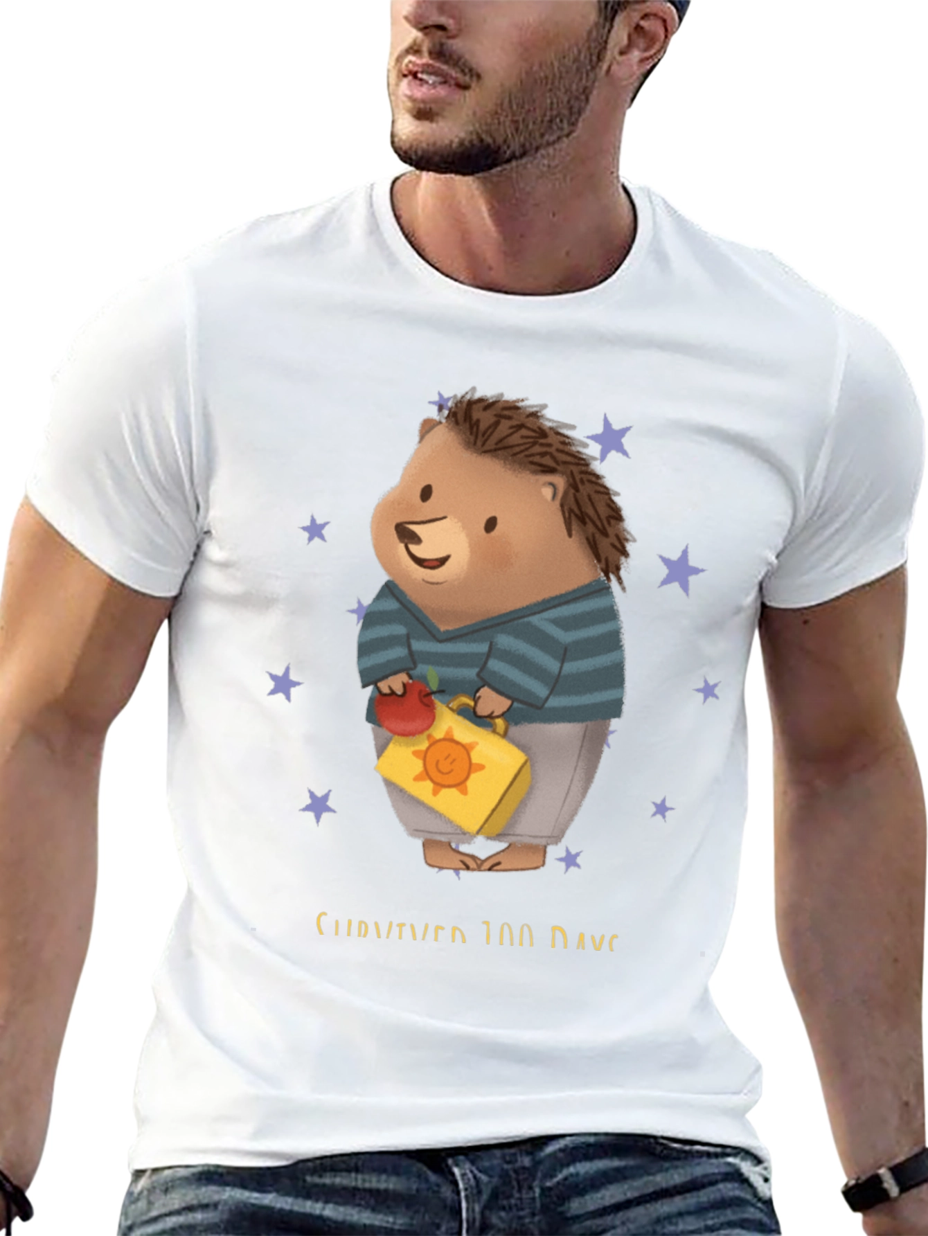 Black 100 Days of School Hedgehog Tee view 13