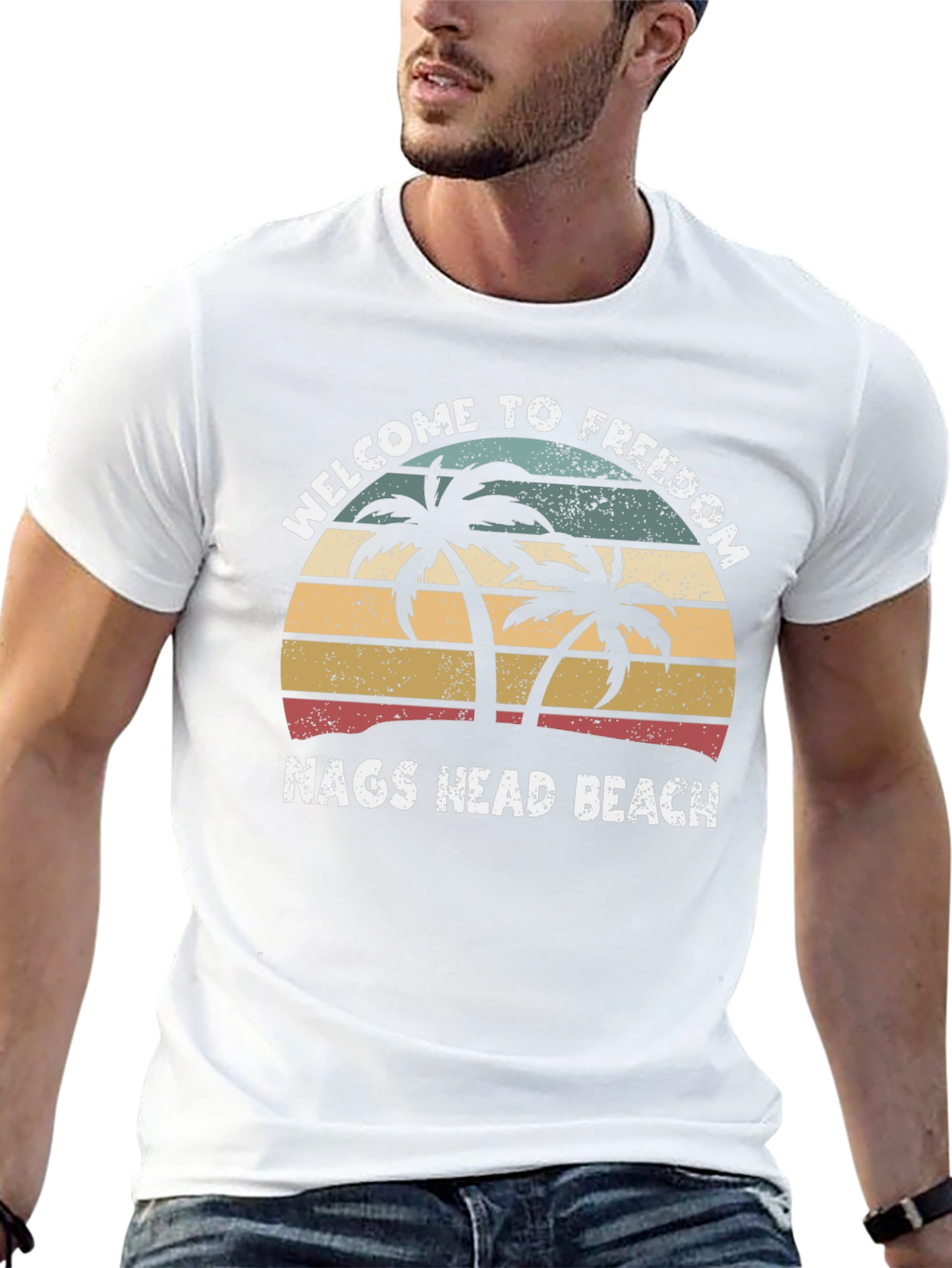 Black Welcome to Freedom Nags Head Beach Graphic Tee view 13