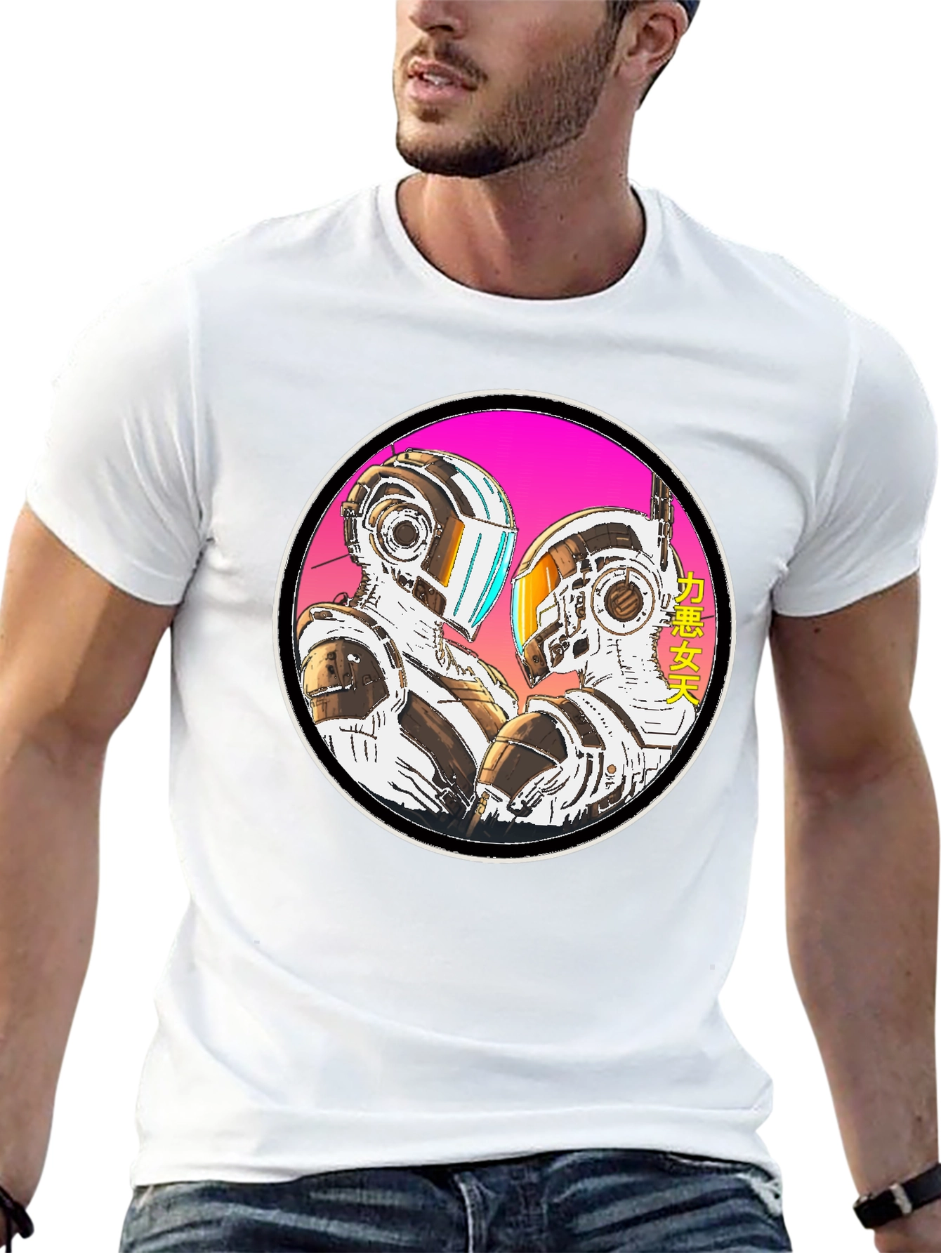 Black Retro Robot T-Shirt view 13