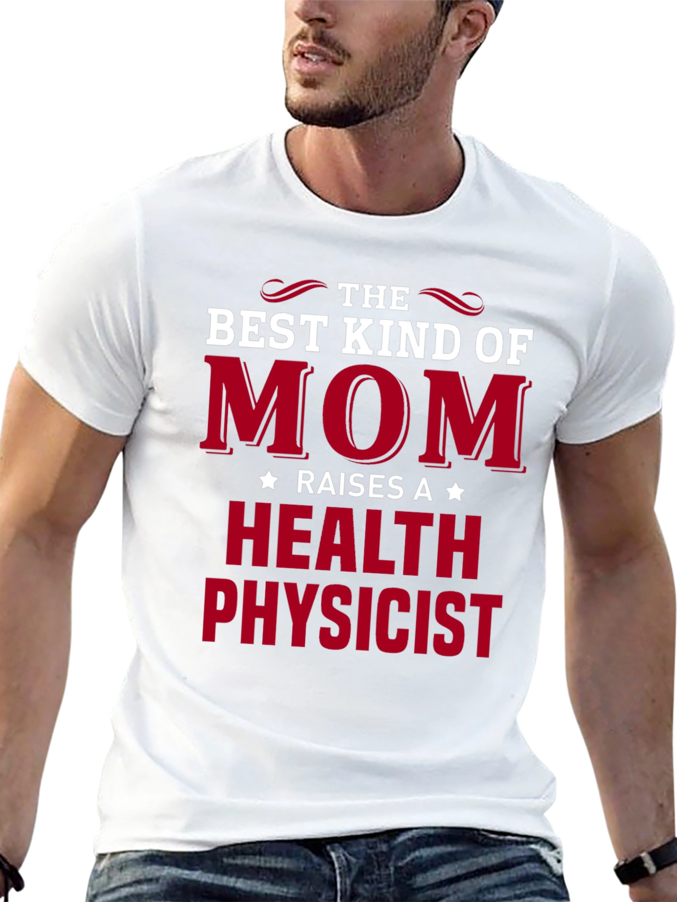Black Best Kind of Mom Health Physicist Graphic T-Shirt view 13