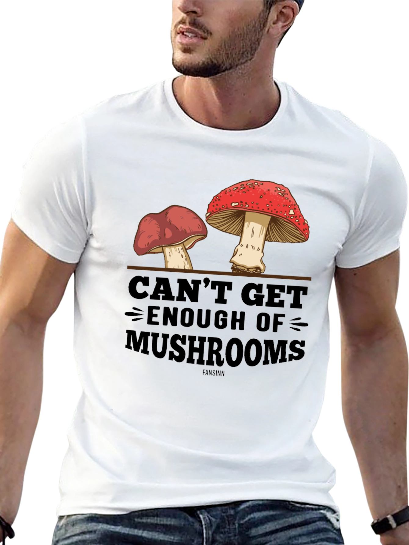 Black Mushroom Graphic T-Shirt - Unique Design view 13