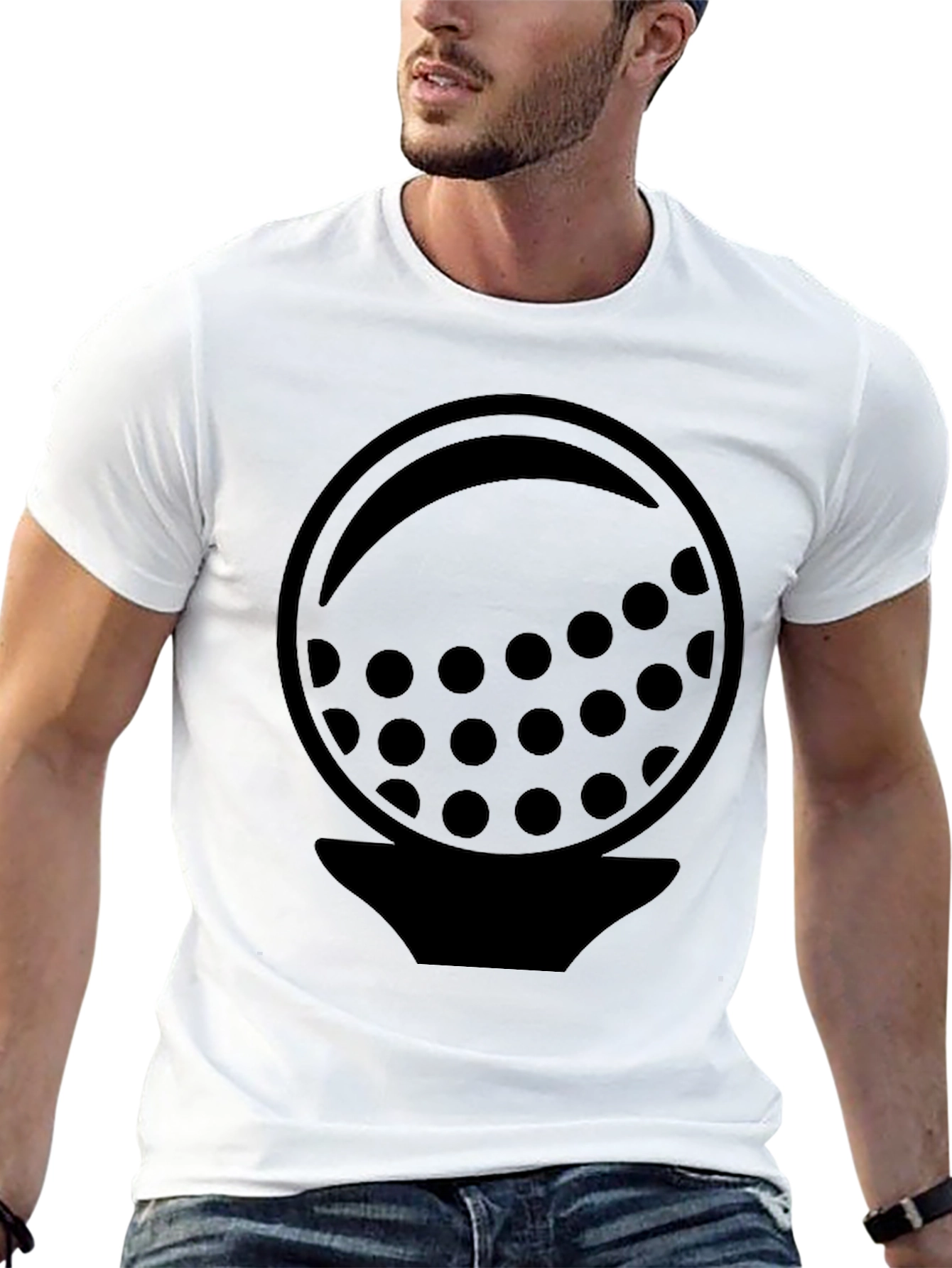 Black Golf Ball Graphic Tee - Stylish Golfer Shirt view 13