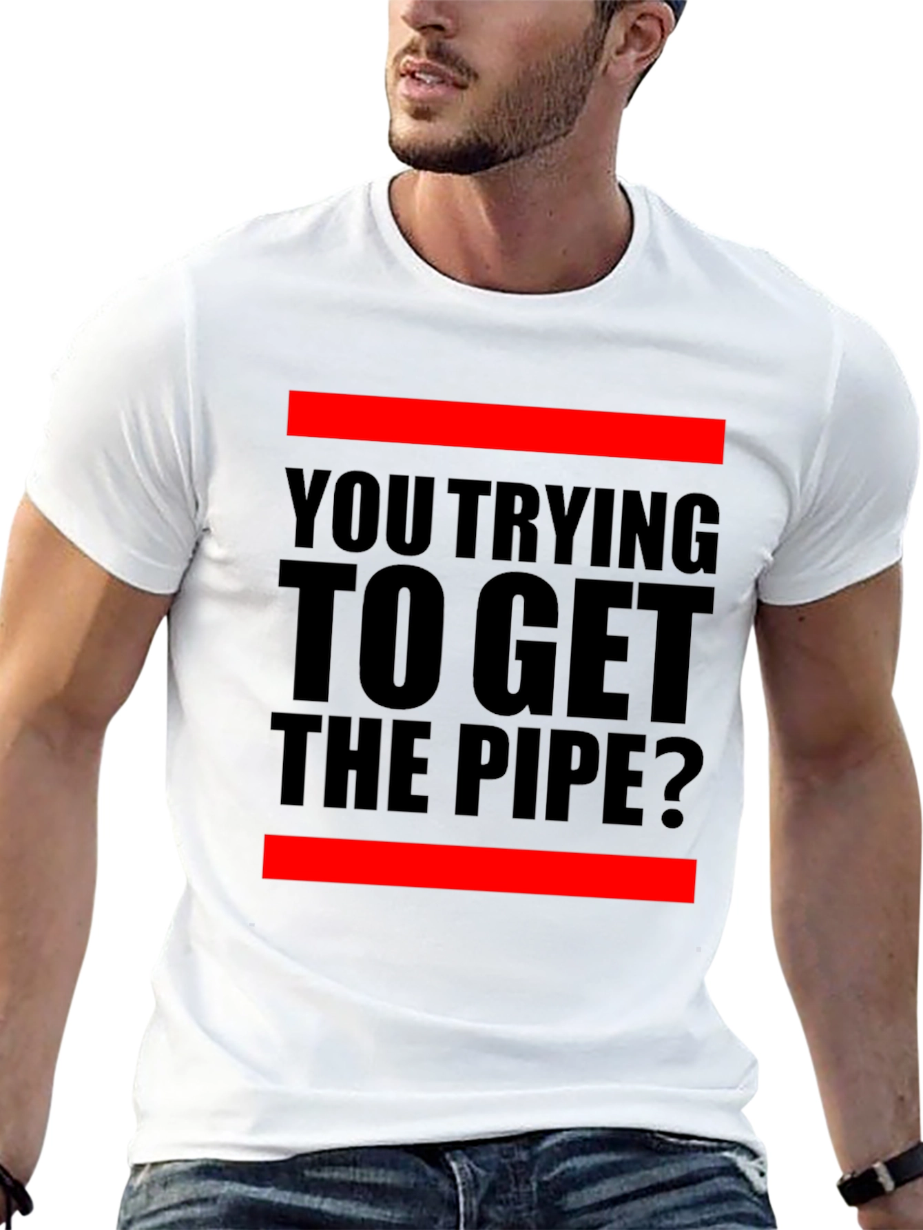 Black You Trying to Get the Pipe? Black Graphic Tee view 13