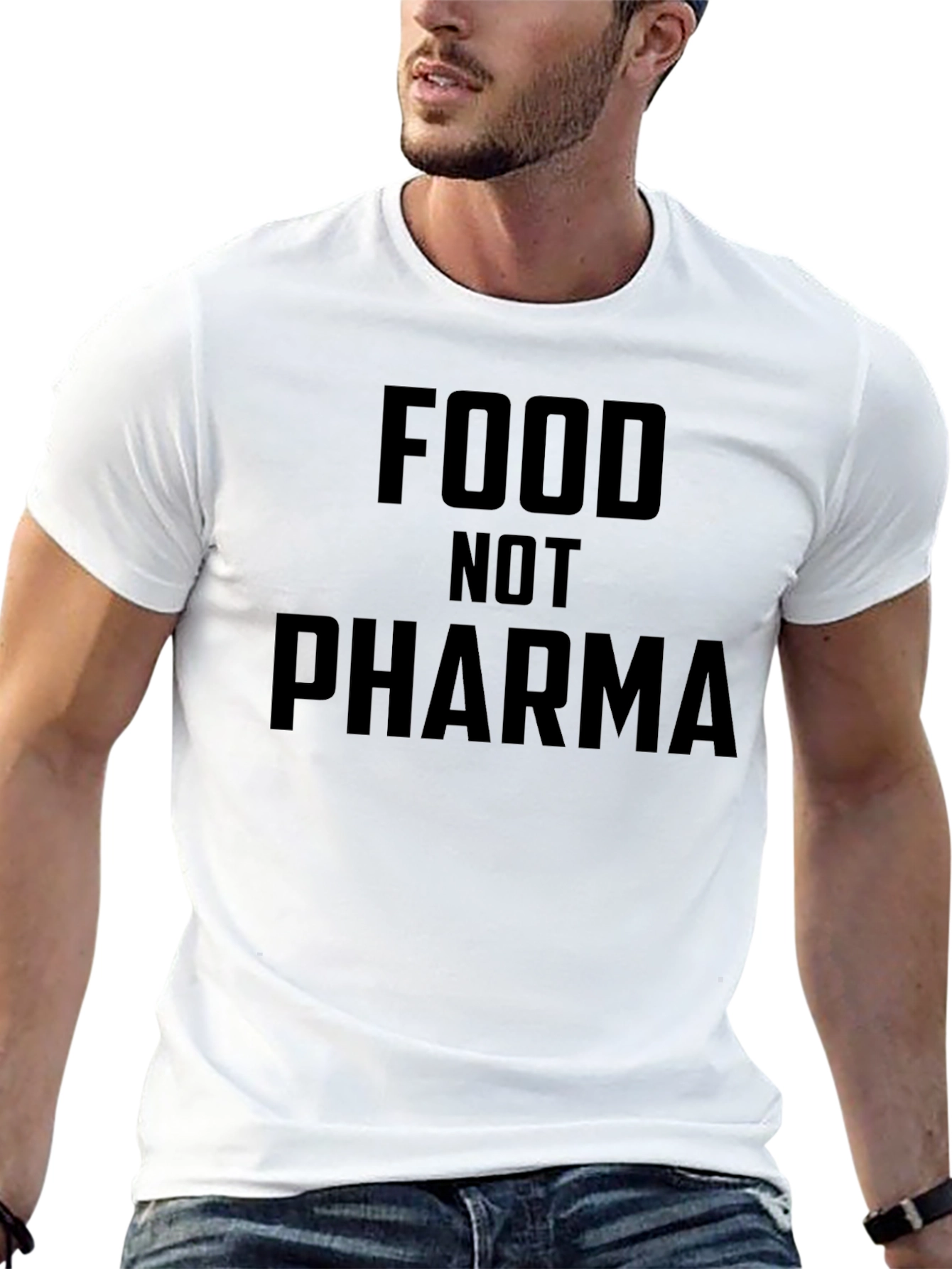 Black Food Not Pharma T-Shirt view 13