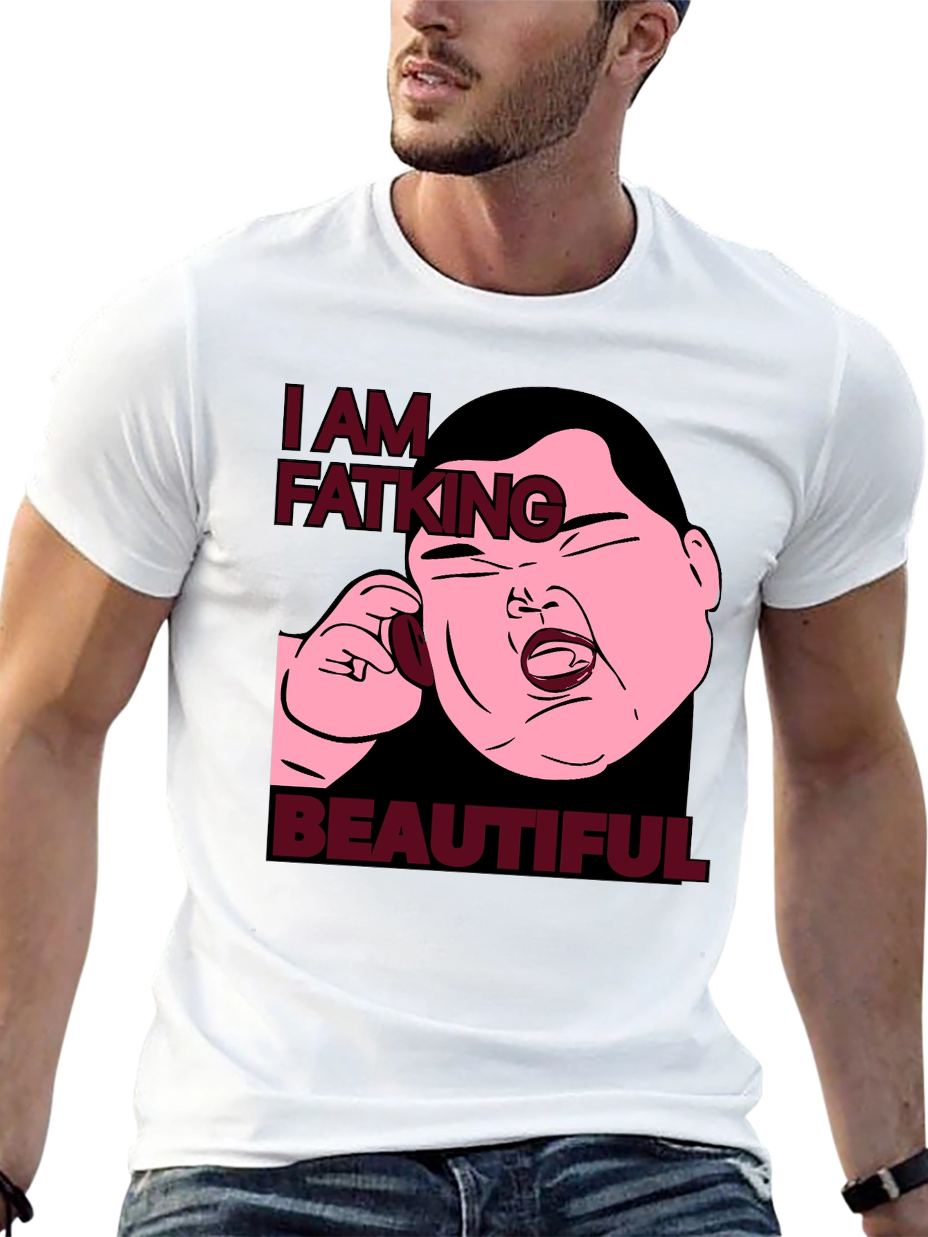 Black I Am Fatking Beautiful Graphic Tee view 13